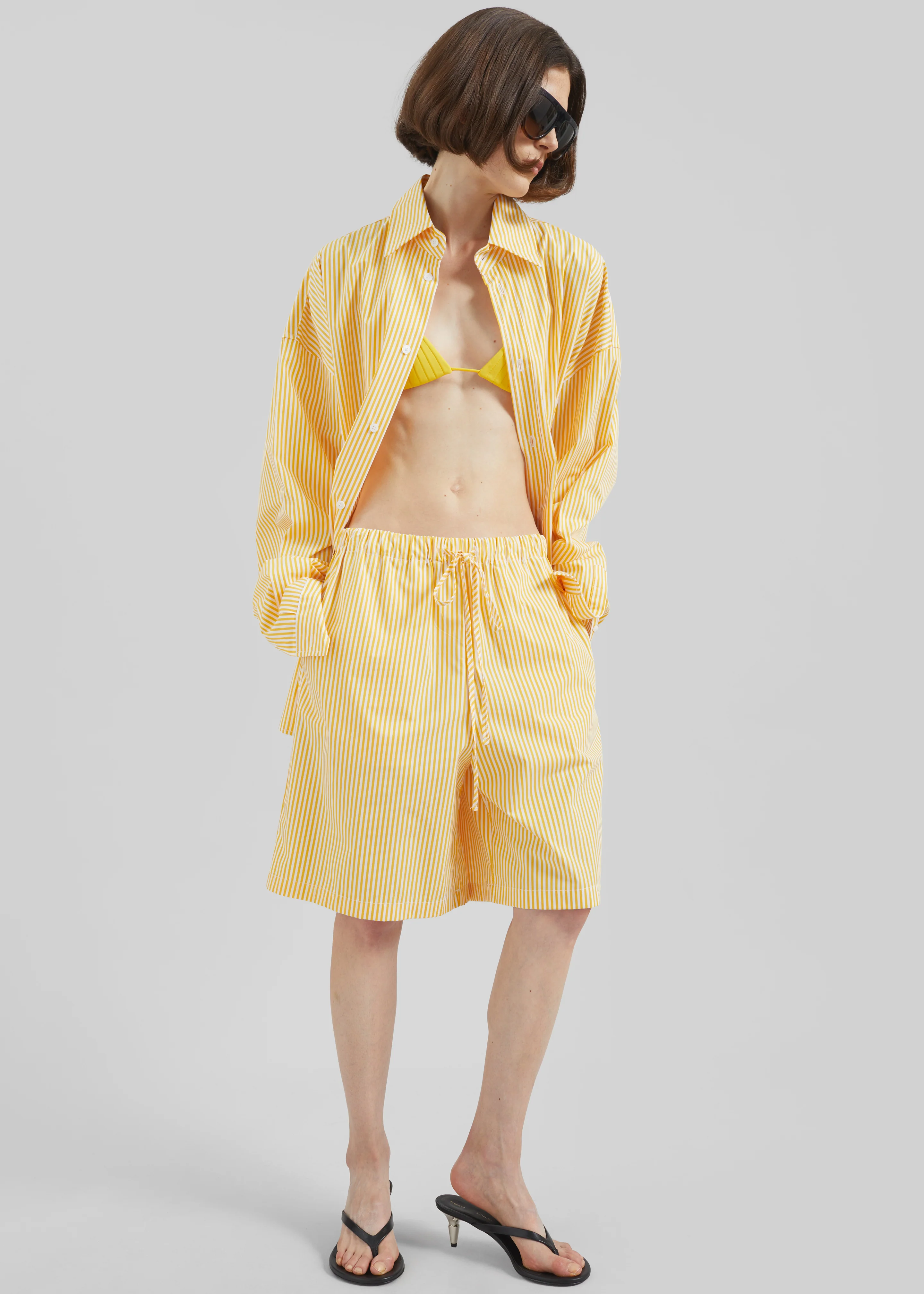Rimini Bermuda Shorts - Yellow/White Stripe - Image 8