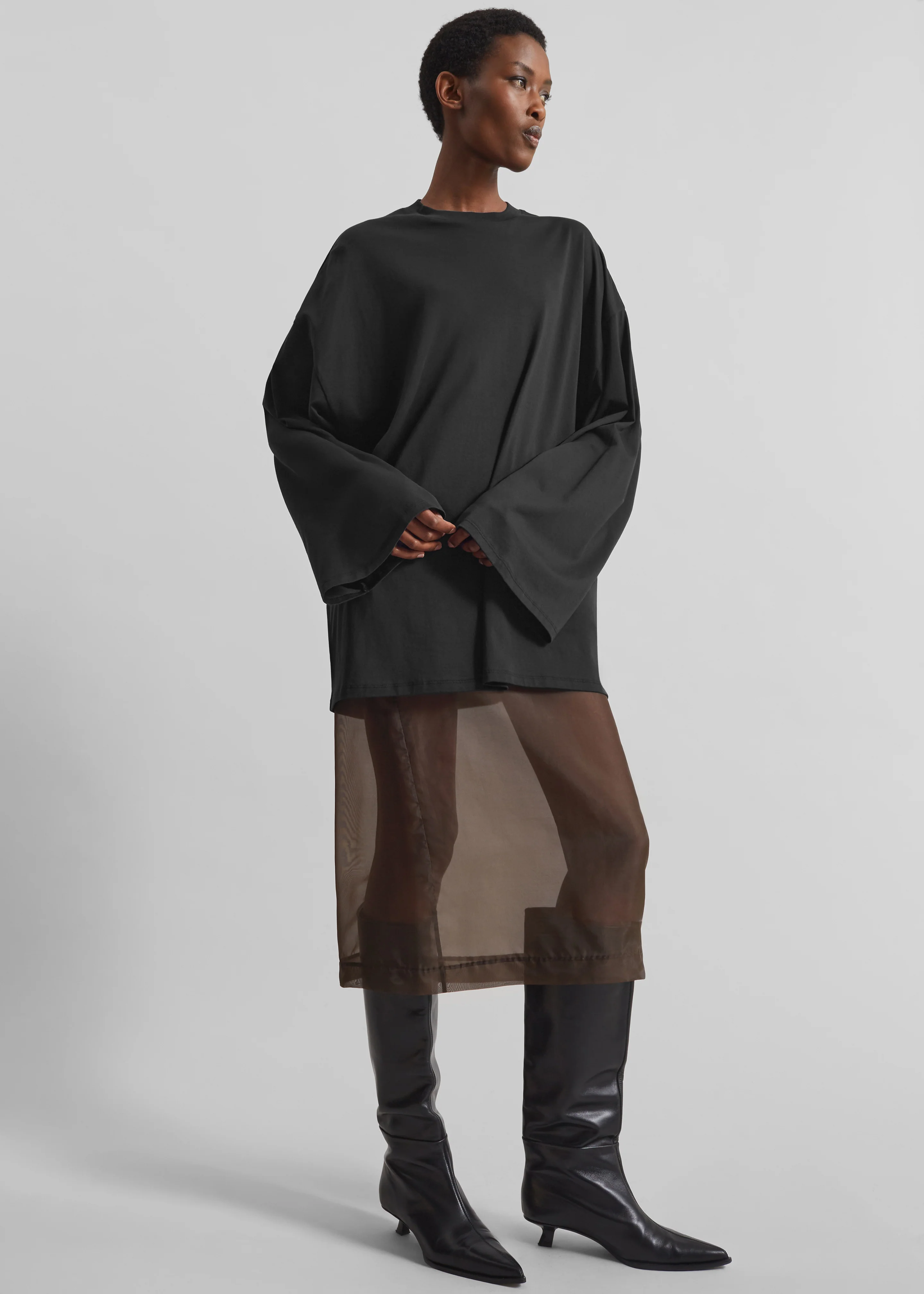 Rio Oversized Sleeve Tee - Black - Image 4