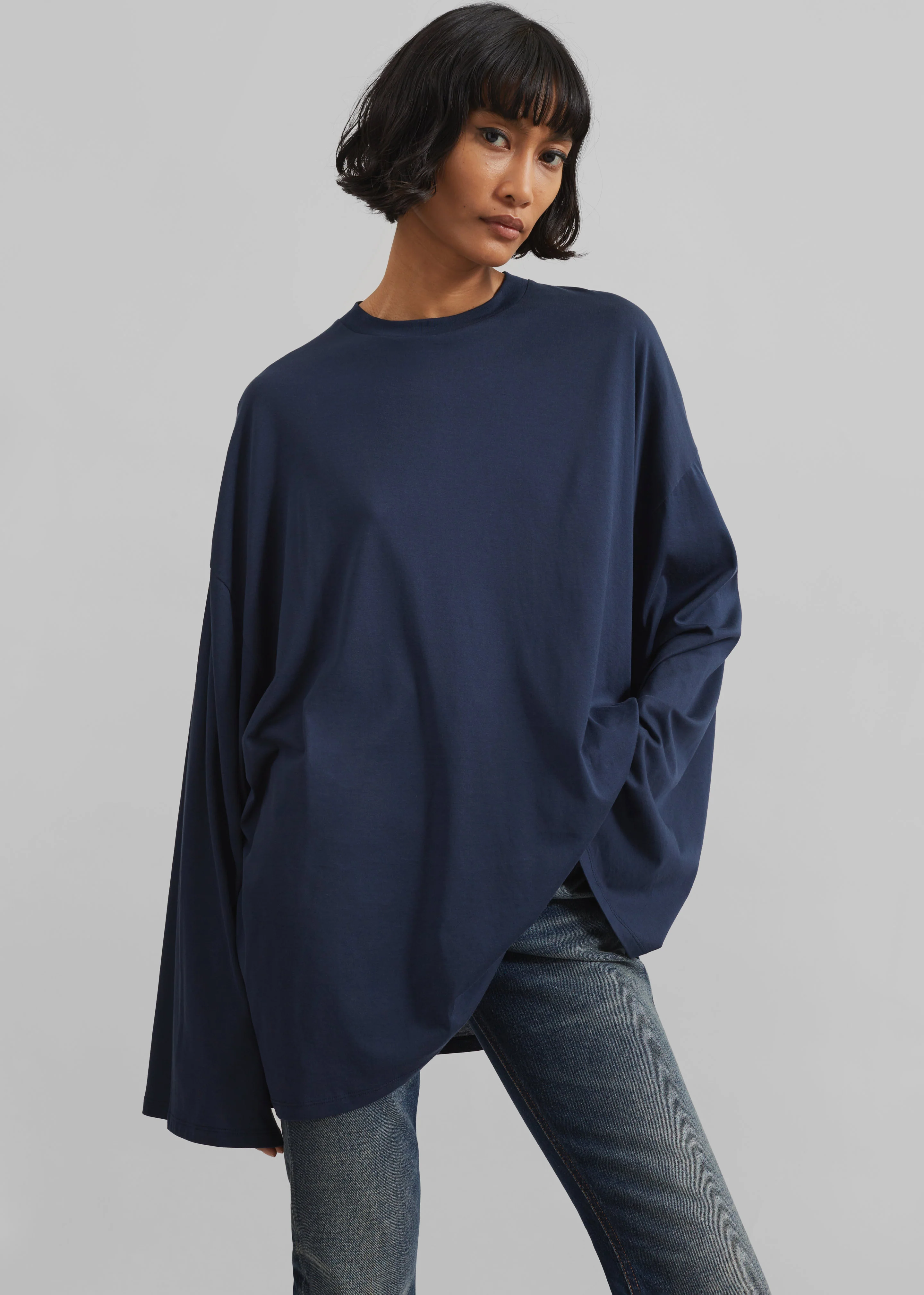 Rio Oversized Sleeve Tee - Dark Navy - Image 3