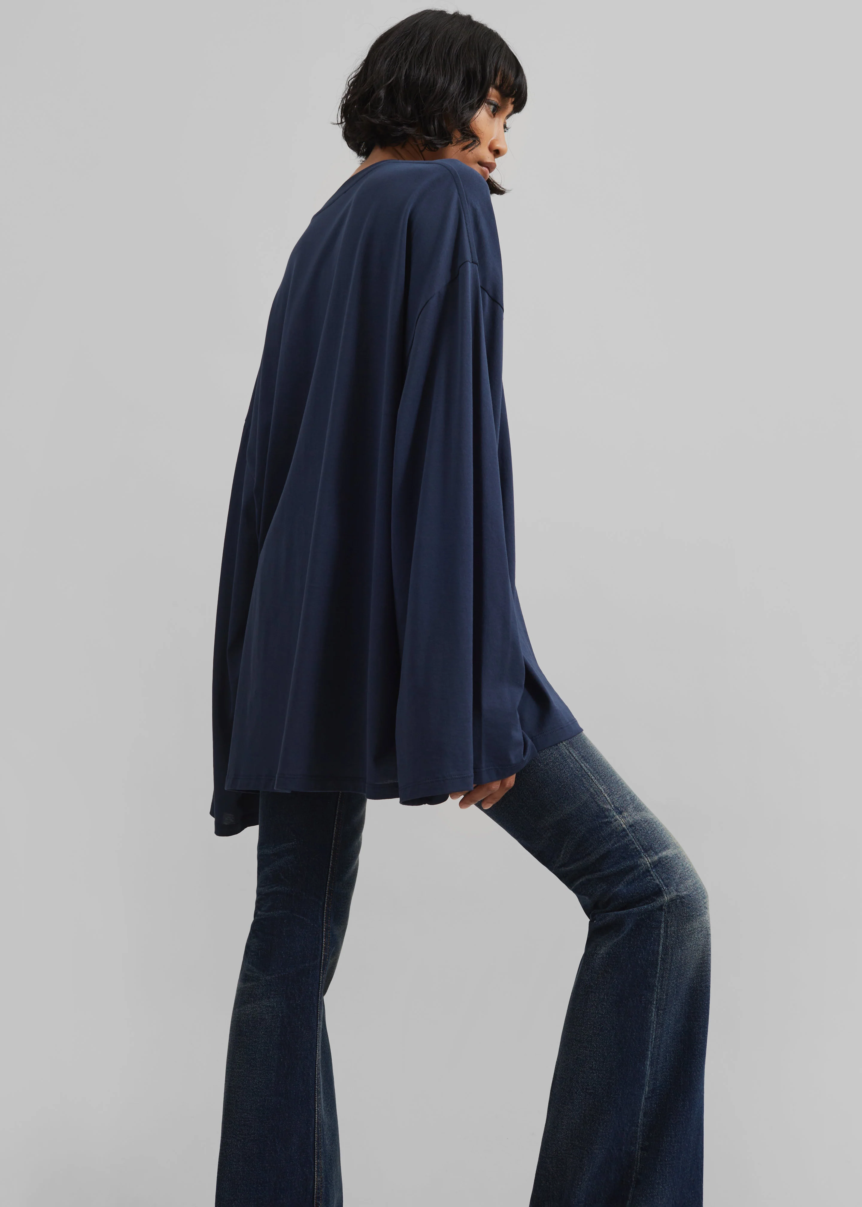 Rio Oversized Sleeve Tee - Dark Navy - Image 4