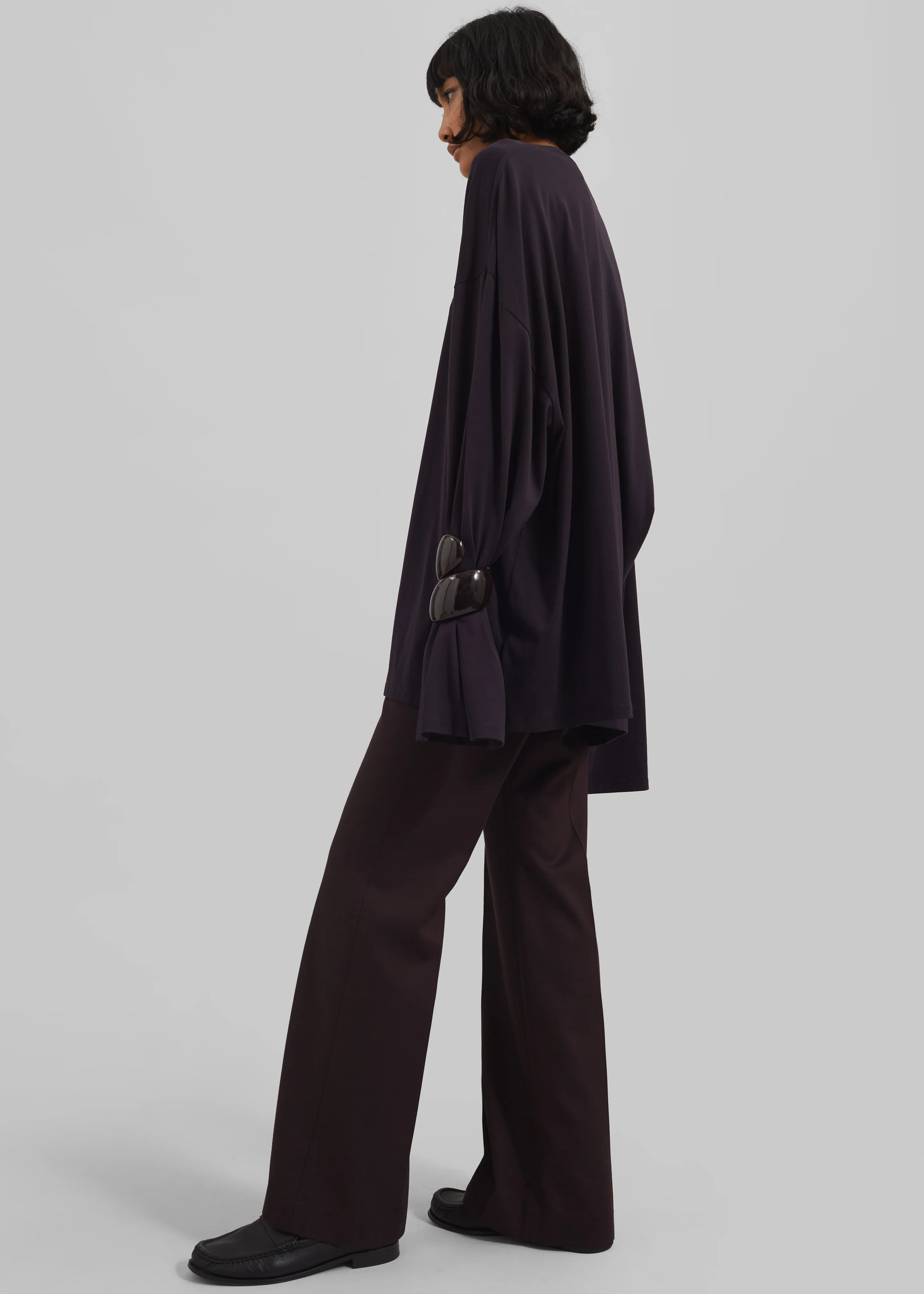Rio Oversized Sleeve Tee - Dark Plum - Image 6