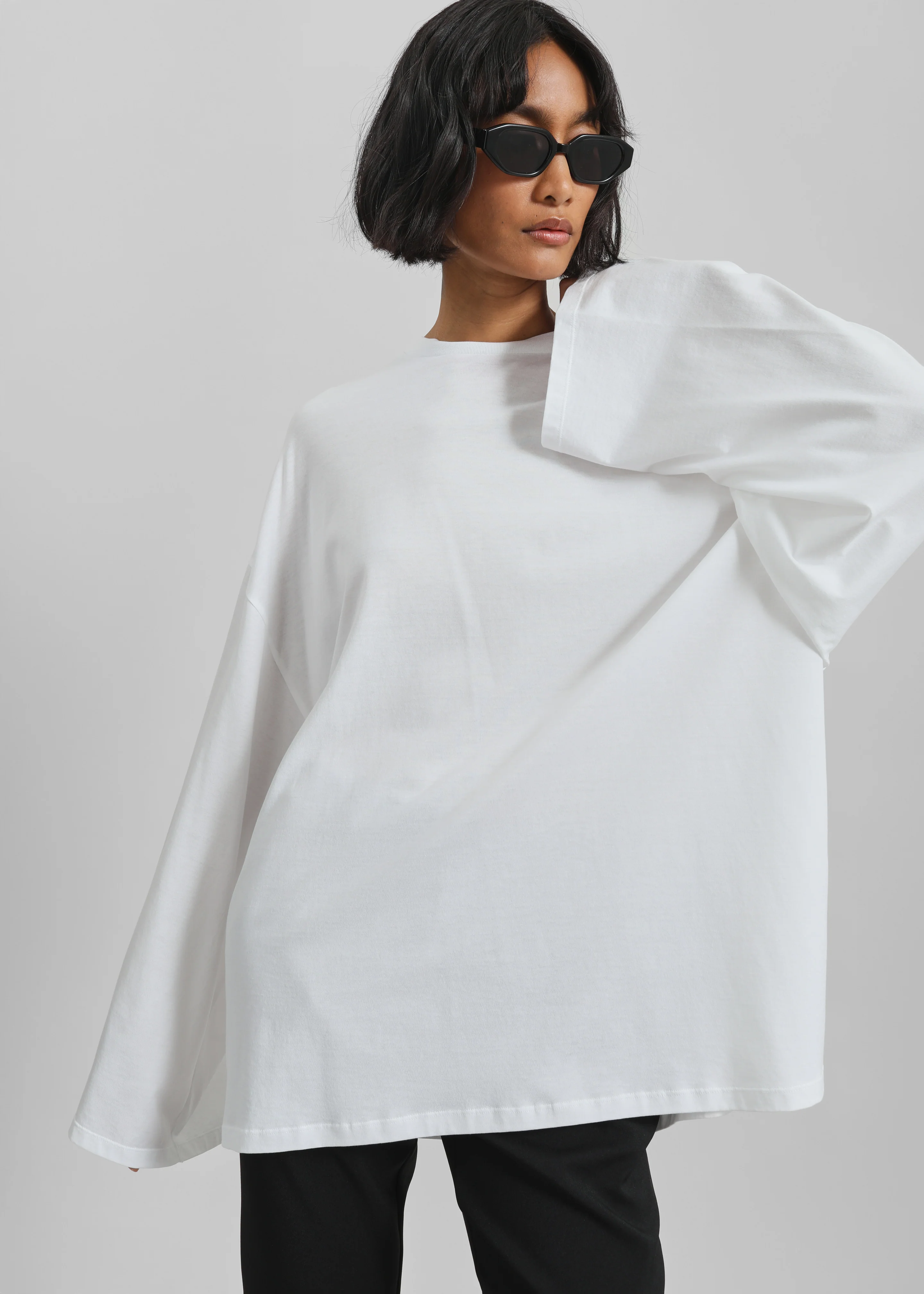 Rio Oversized Sleeve Tee - White - Image 4
