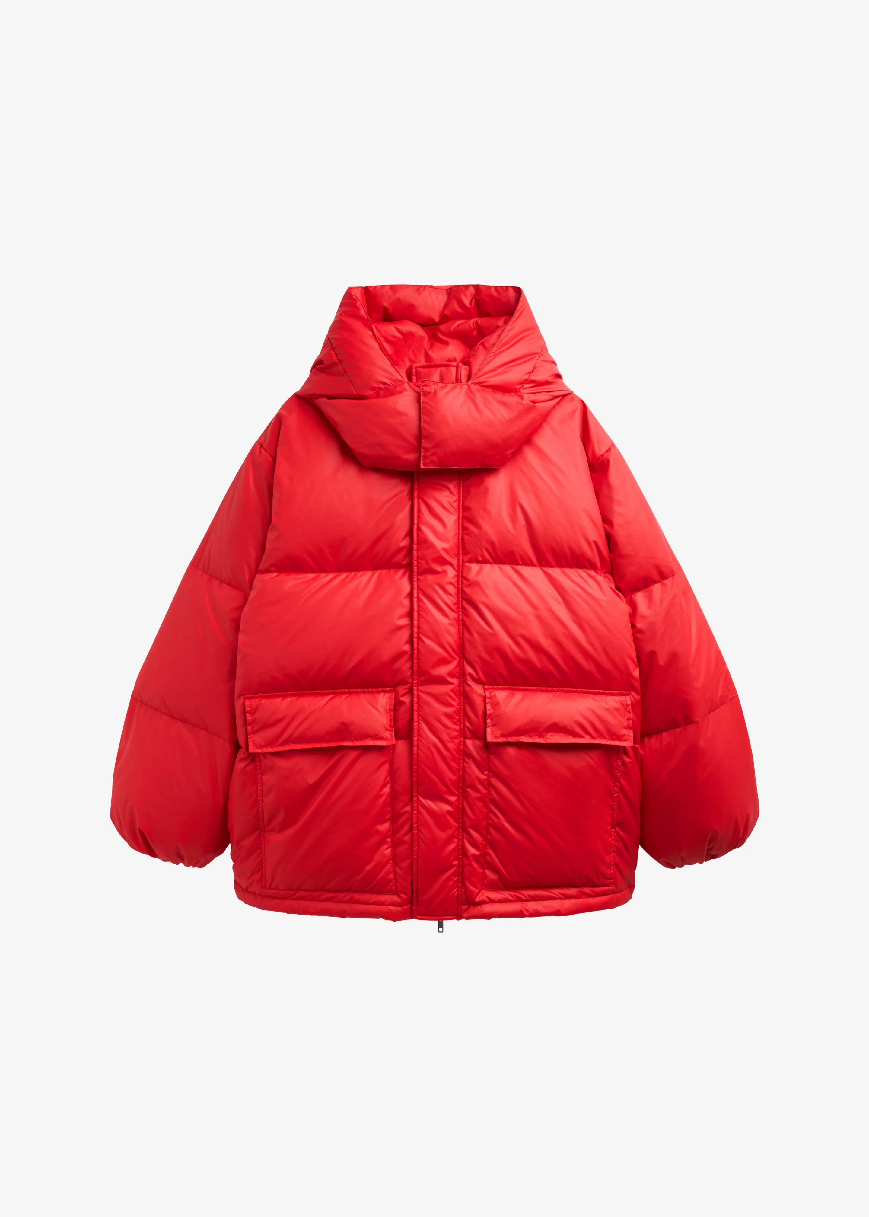 Riom Hooded Puffer Jacket - Red - Image 8