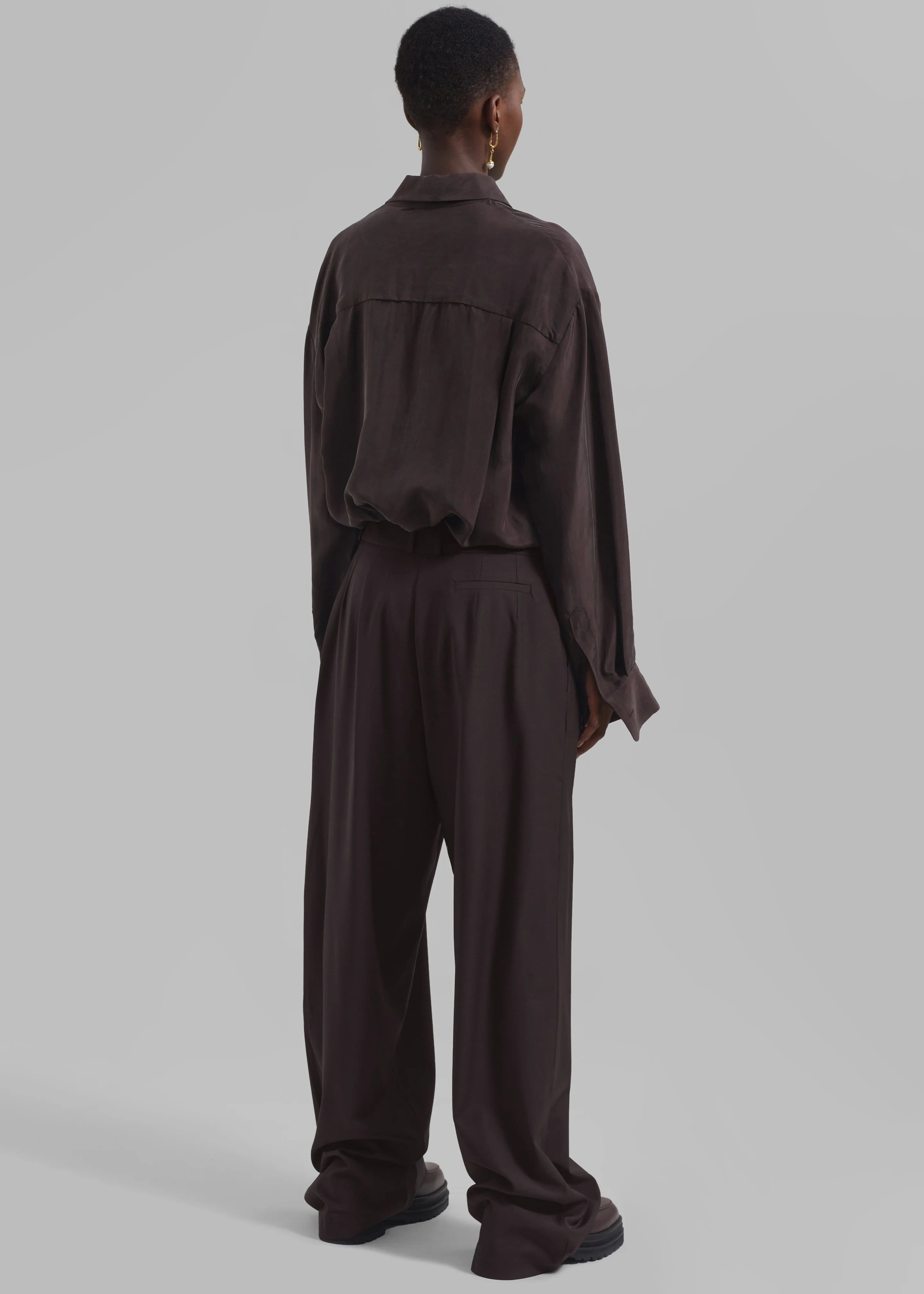 Ripley Pleated Trousers - Brown - Image 8