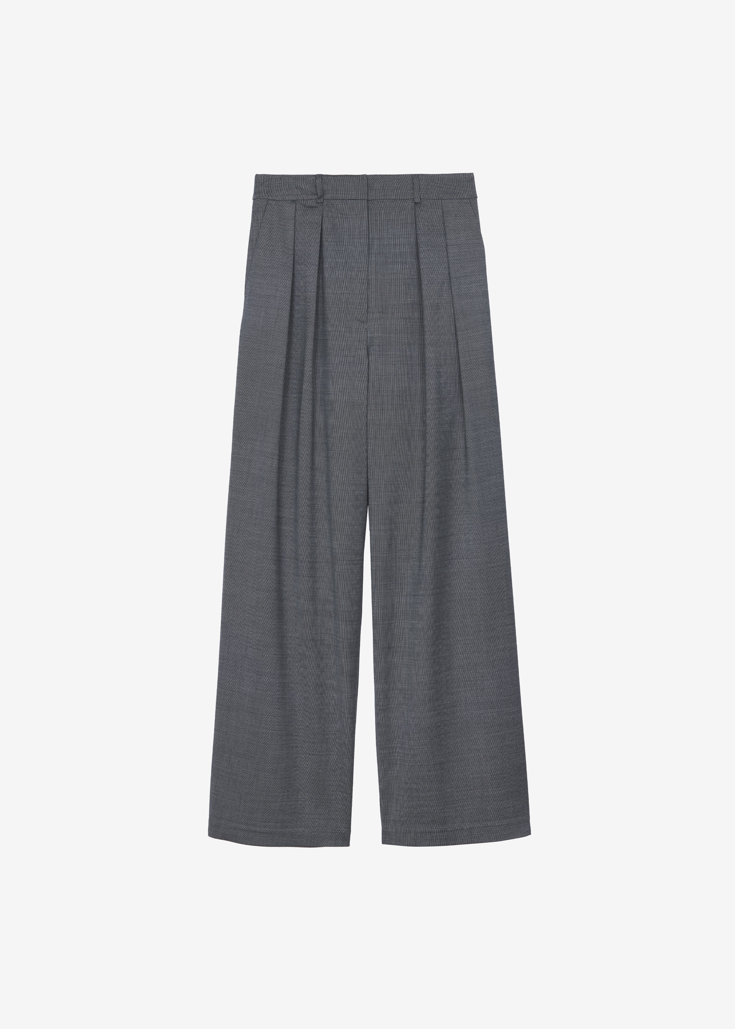 Ripley Pleated Trousers - Grey Melange - Image 13