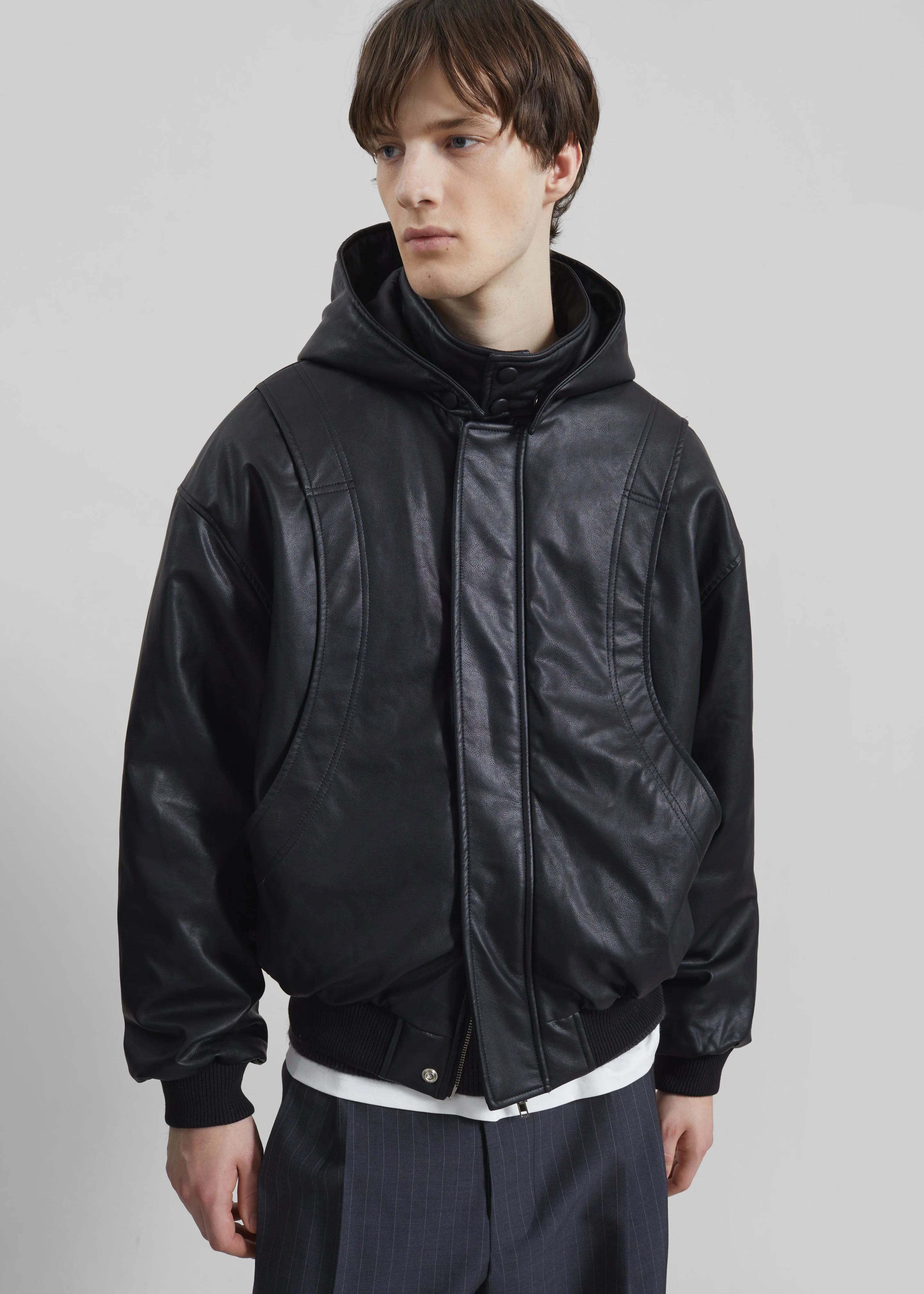 Risor Faux Leather Jacket - Black - Image 2