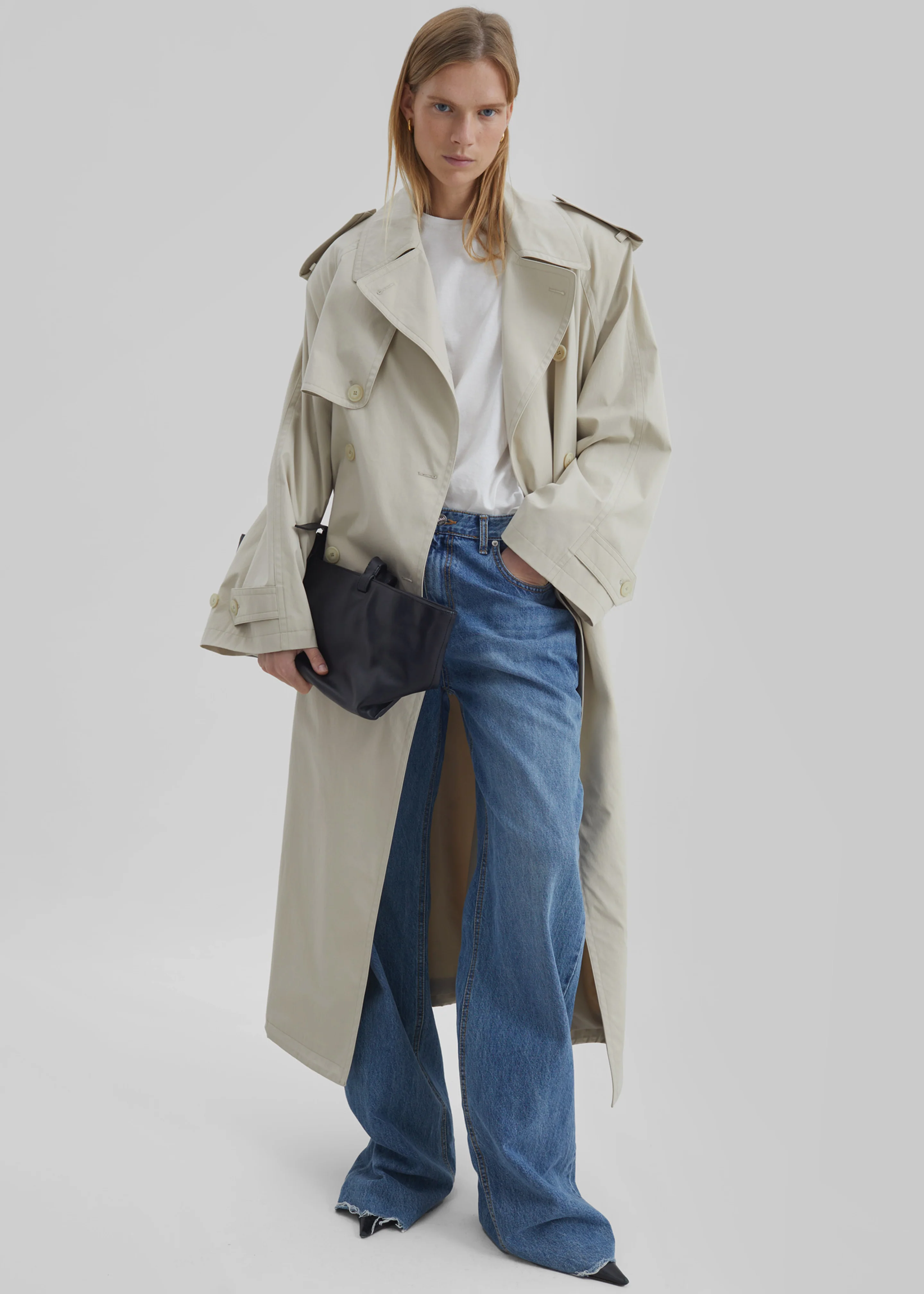 Riva Cotton Trench Coat - Light Beige - Image 5