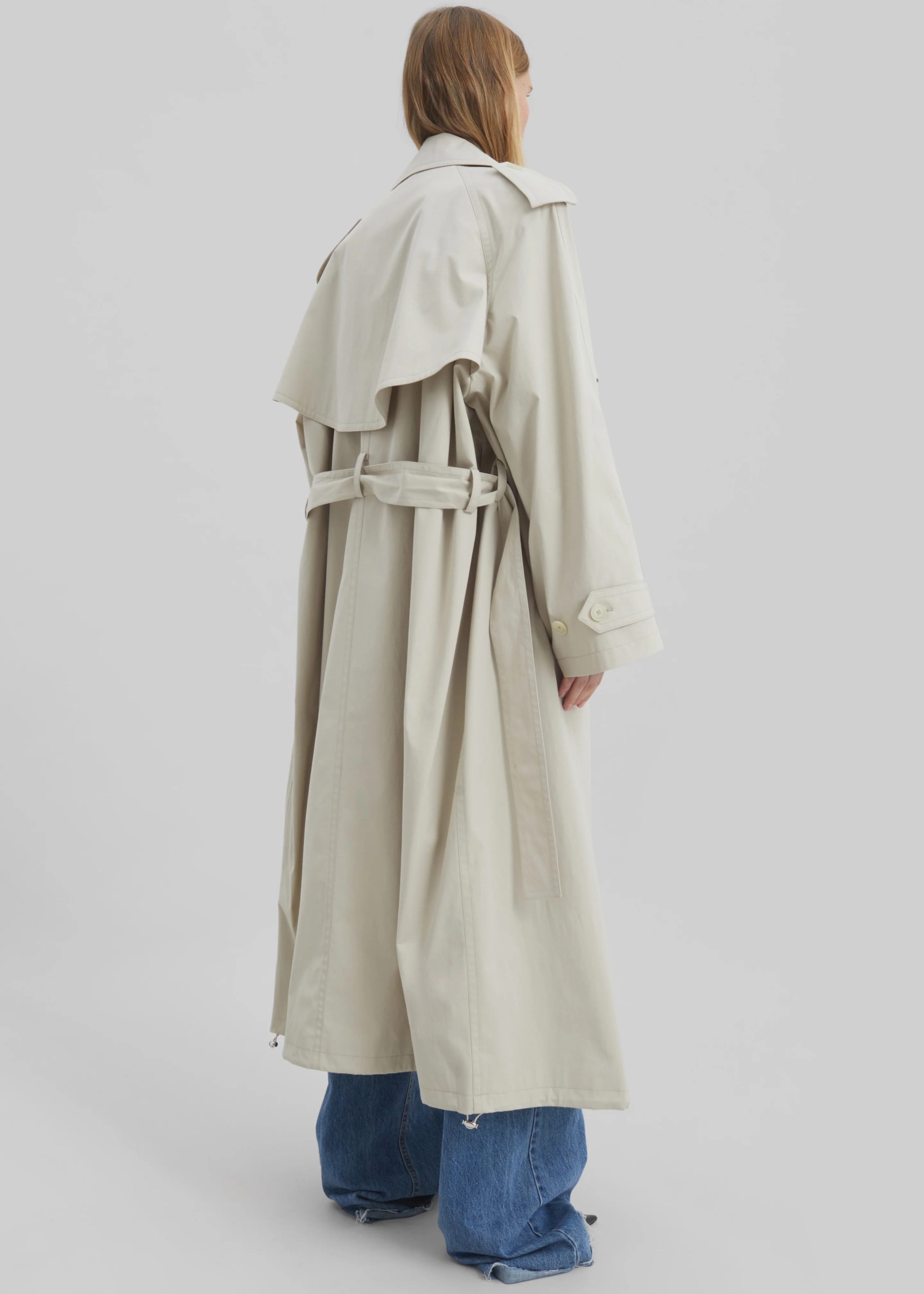 Riva Cotton Trench Coat - Light Beige - Image 7