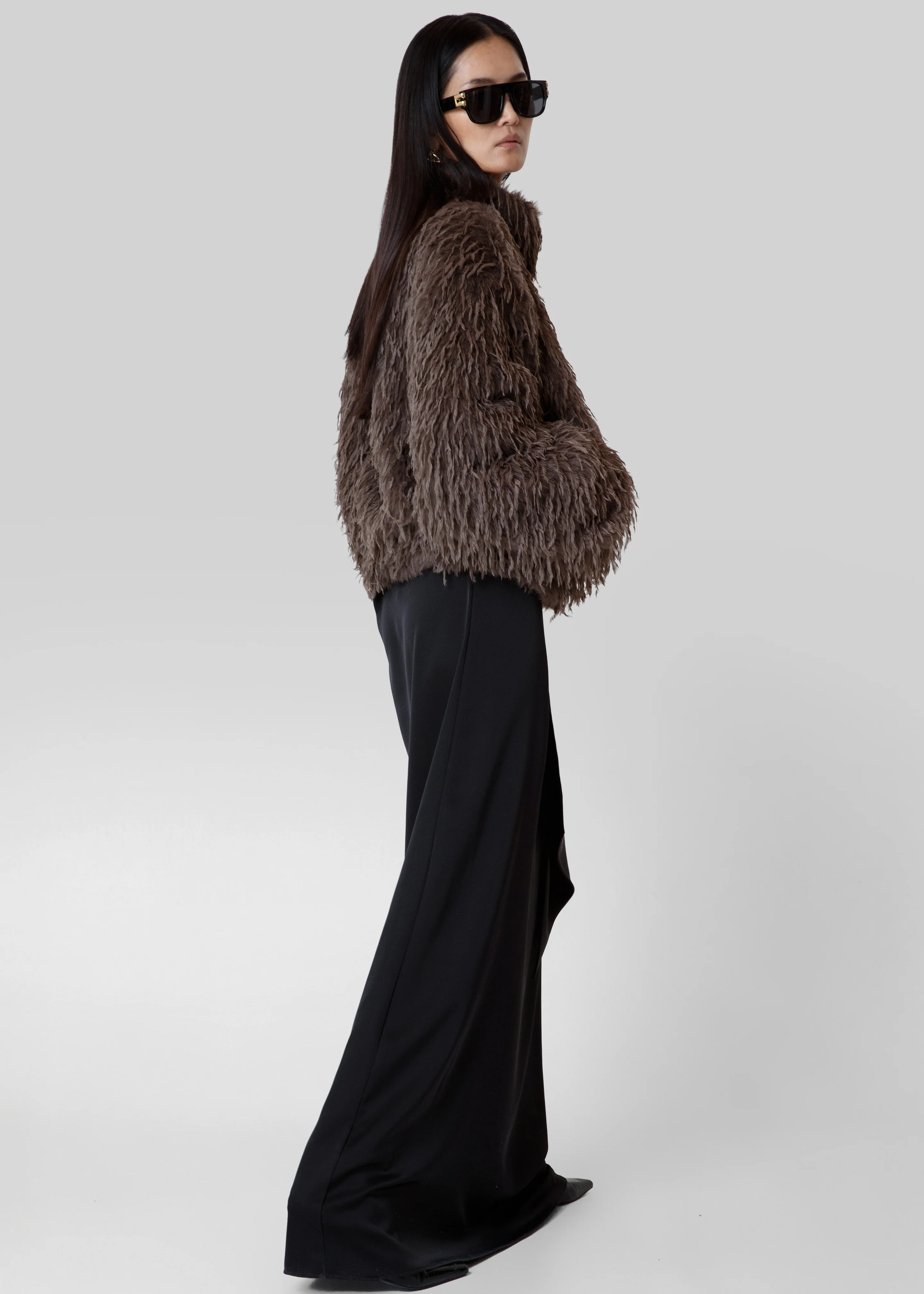 Rivee Faux Fur Pullover - Brown - Image 2