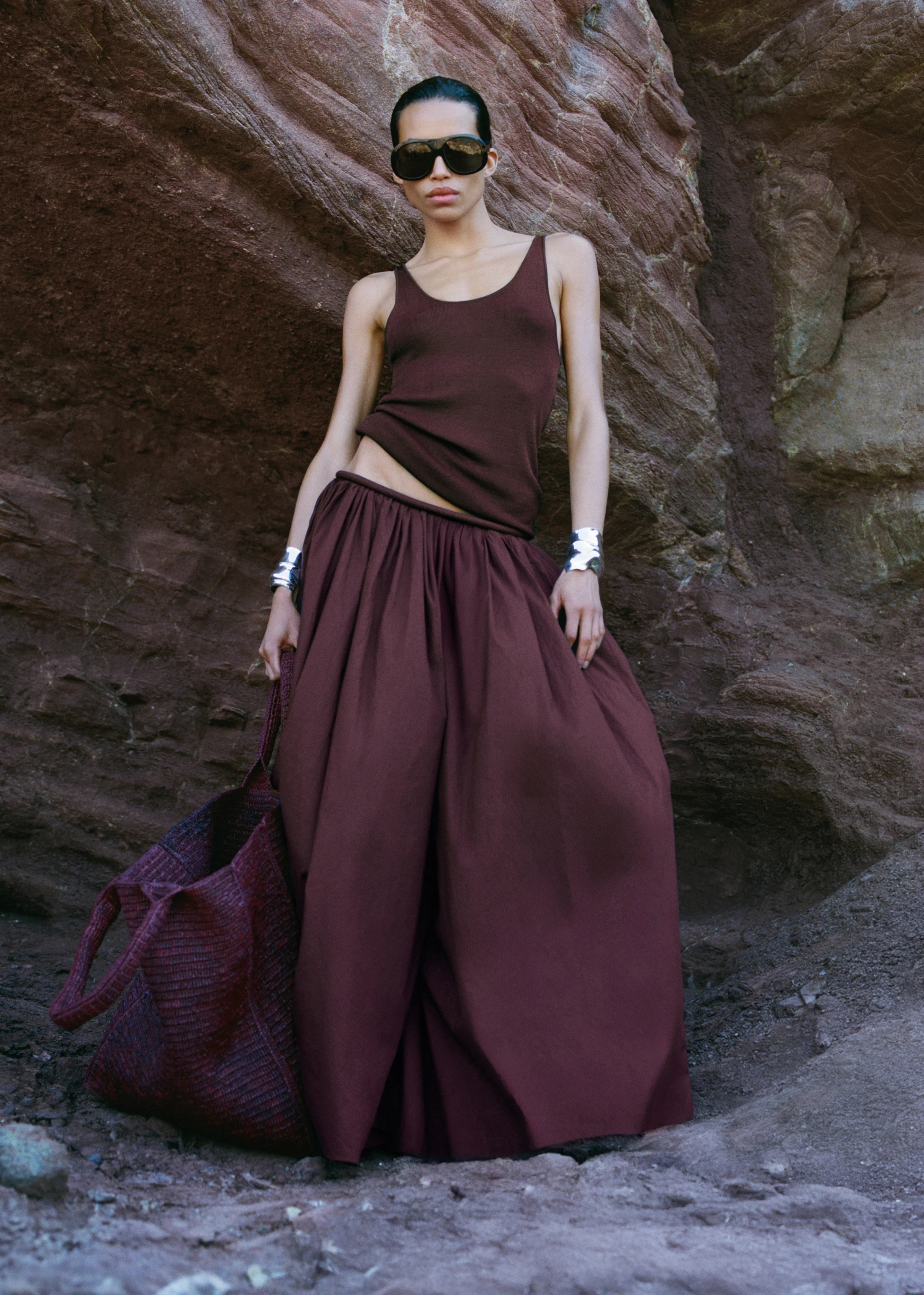 Rivo Knit Tank Top - Burgundy - Image 11