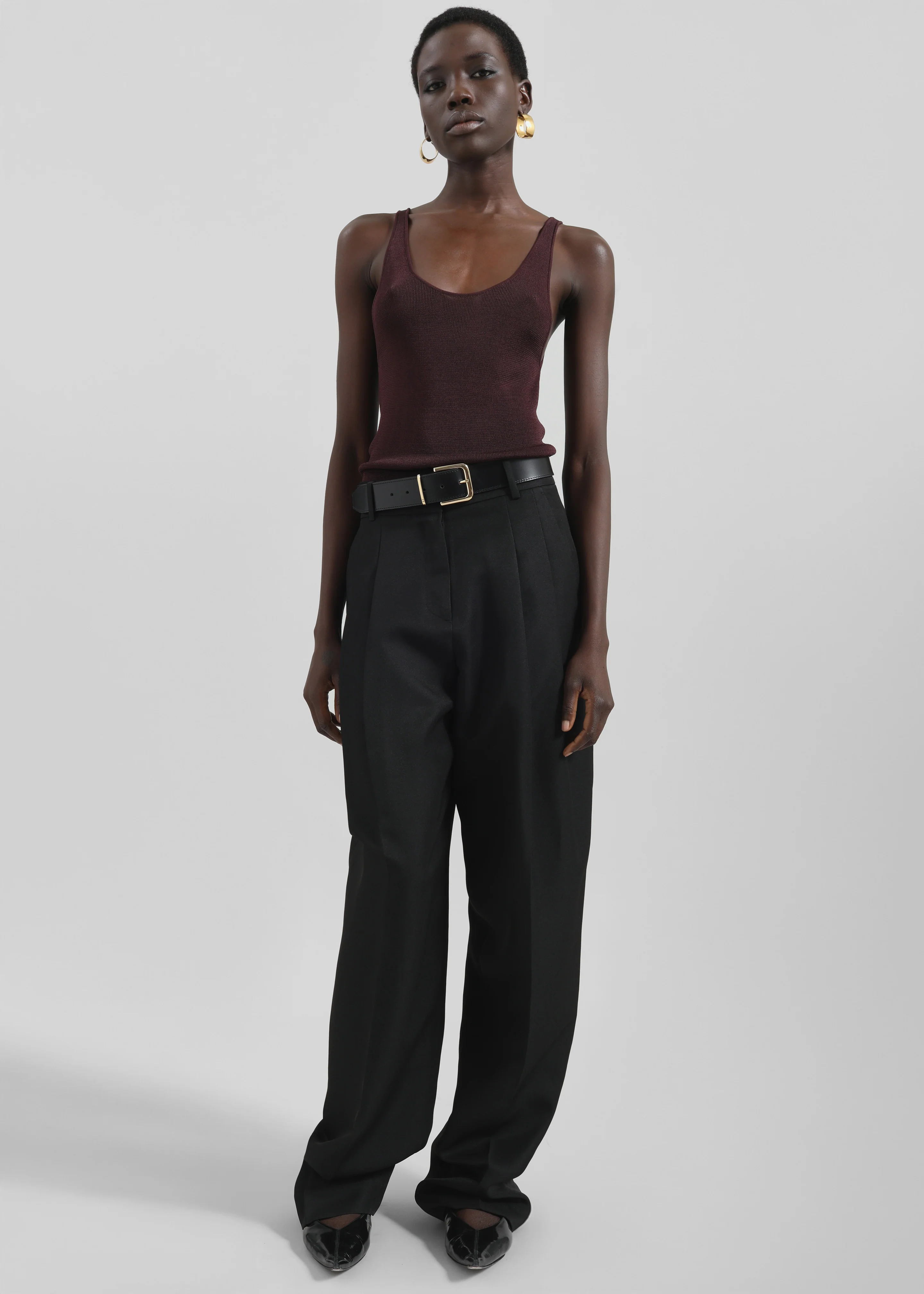 Rivo Knit Tank Top - Burgundy - Image 5