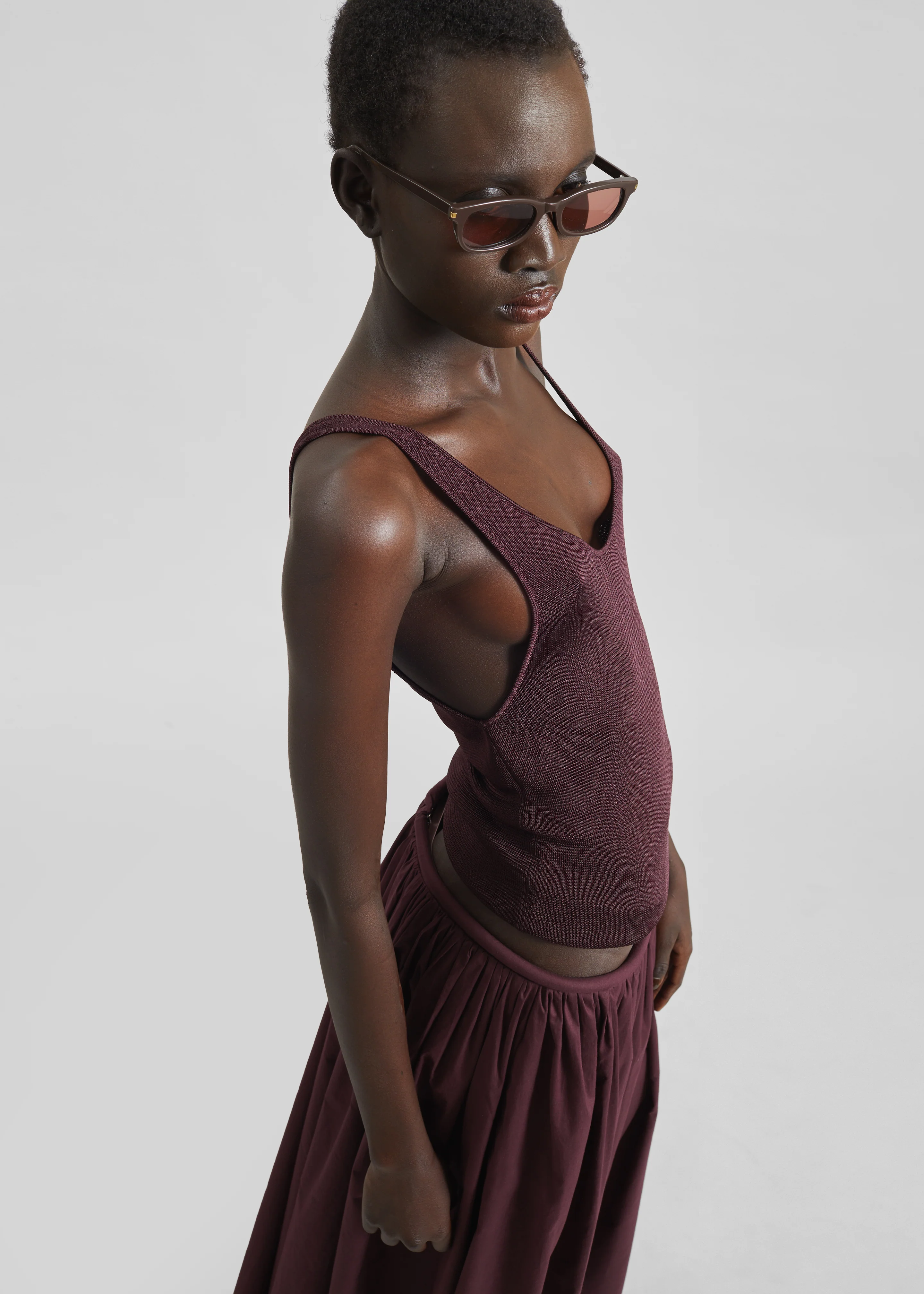 Rivo Knit Tank Top - Burgundy - Image 6
