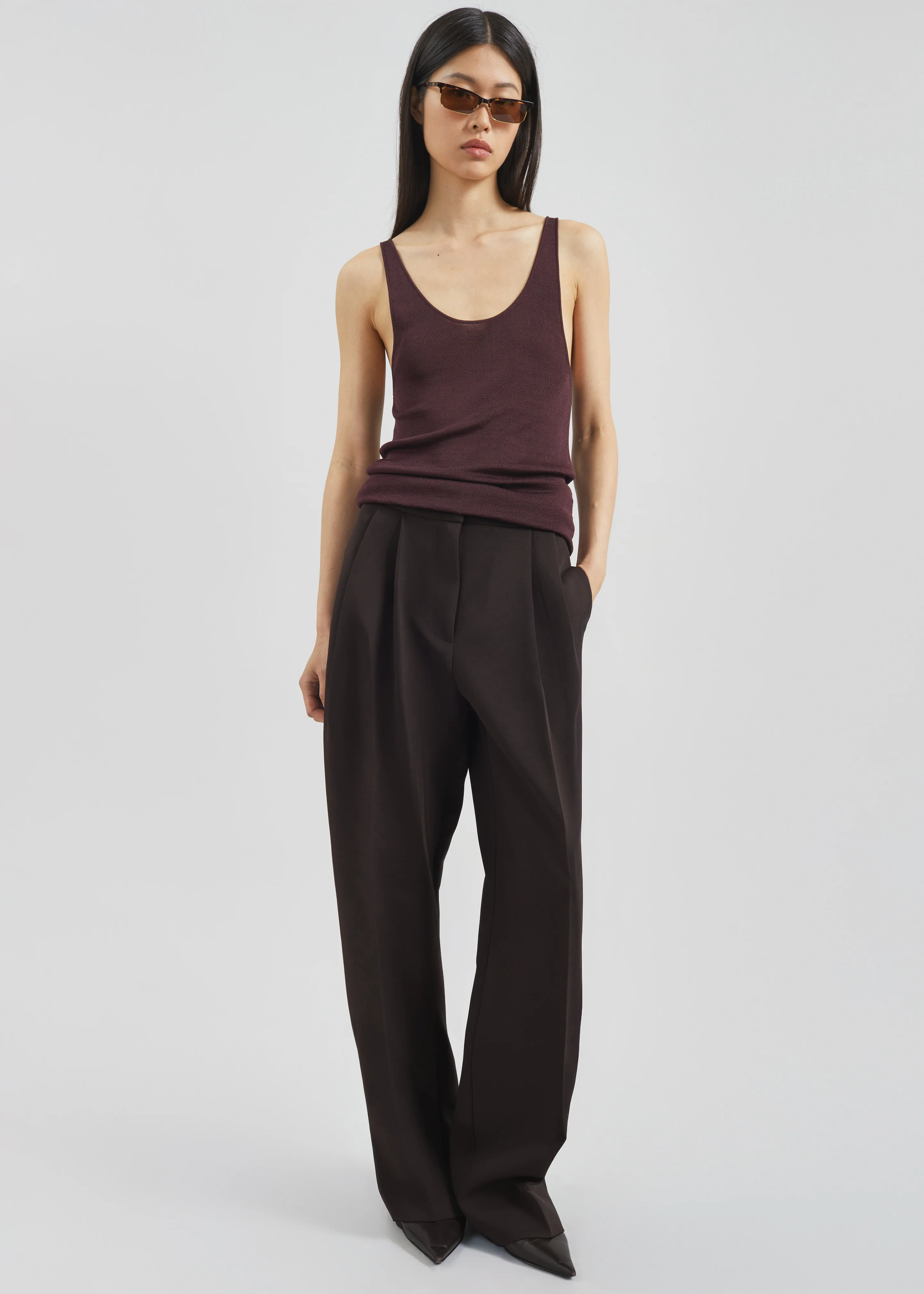 Rivo Knit Tank Top - Burgundy - Image 7