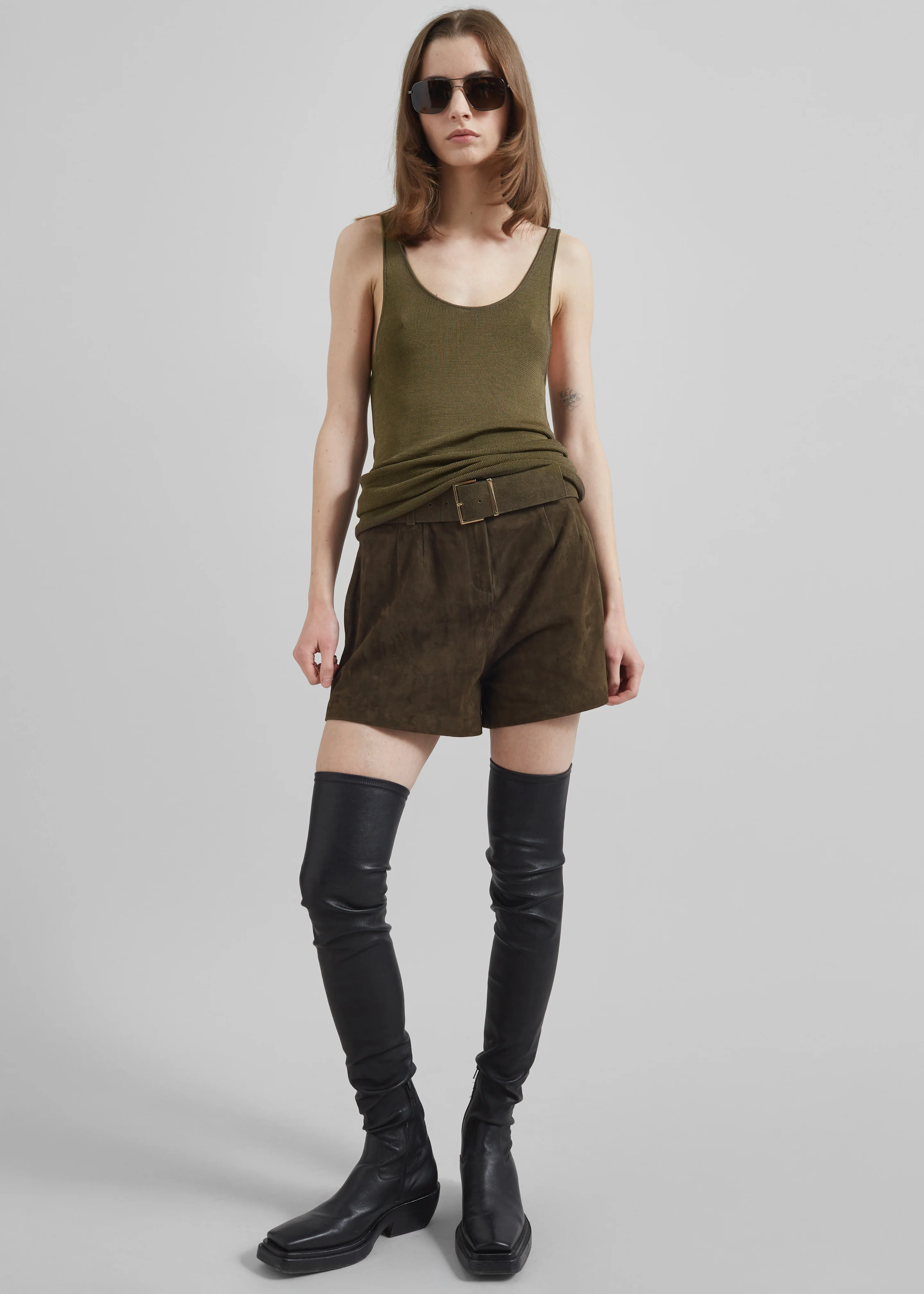Rivo Knit Tank Top - Khaki - Image 7