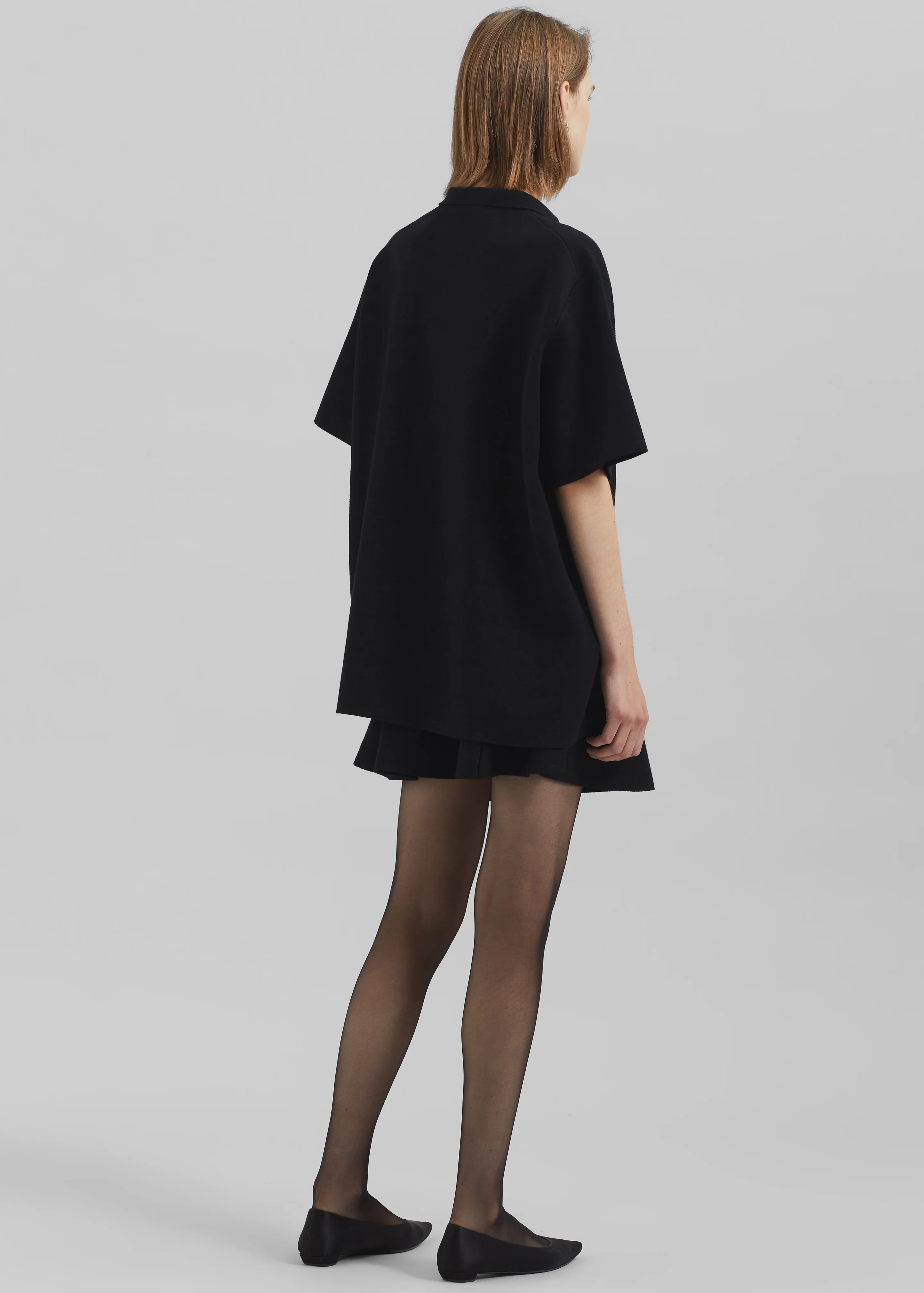 Riya Zip-Up Polo - Black - Image 6