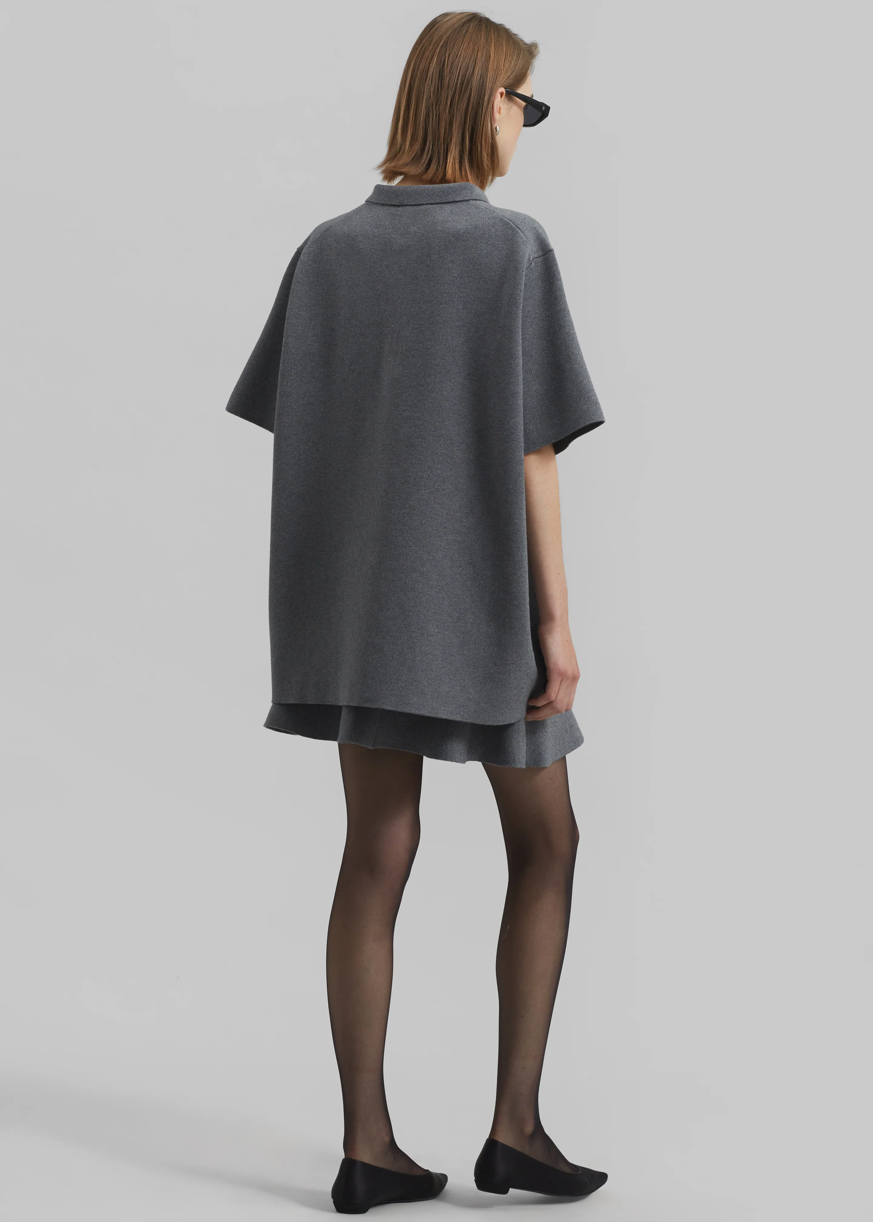 Riya Zip-Up Polo - Grey - Image 9