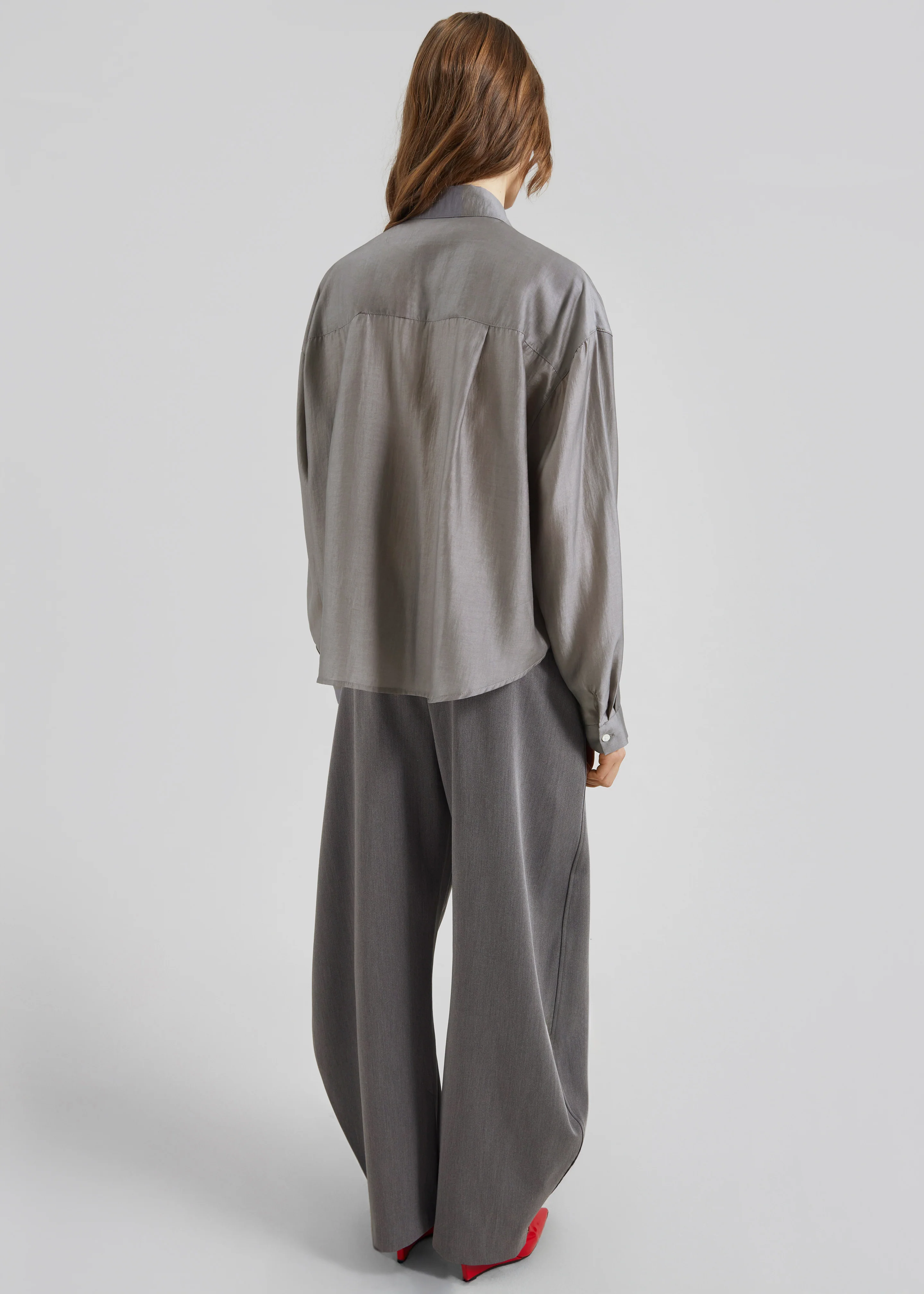 Roanne Fluid Double Shirt - Steel Grey - Image 5