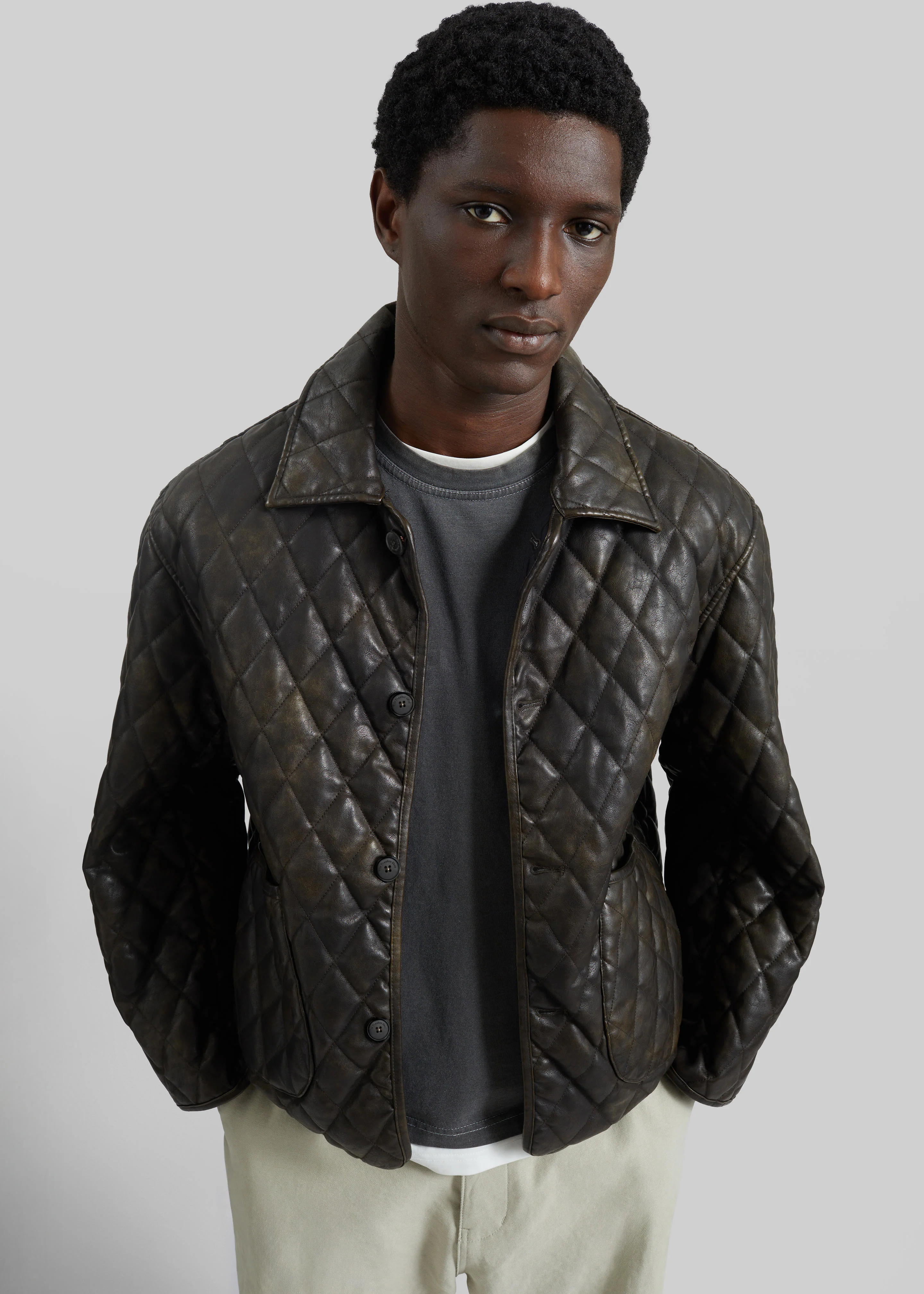 Rochdale Quilted Boxy Jacket - Vintage Brown - Image 2