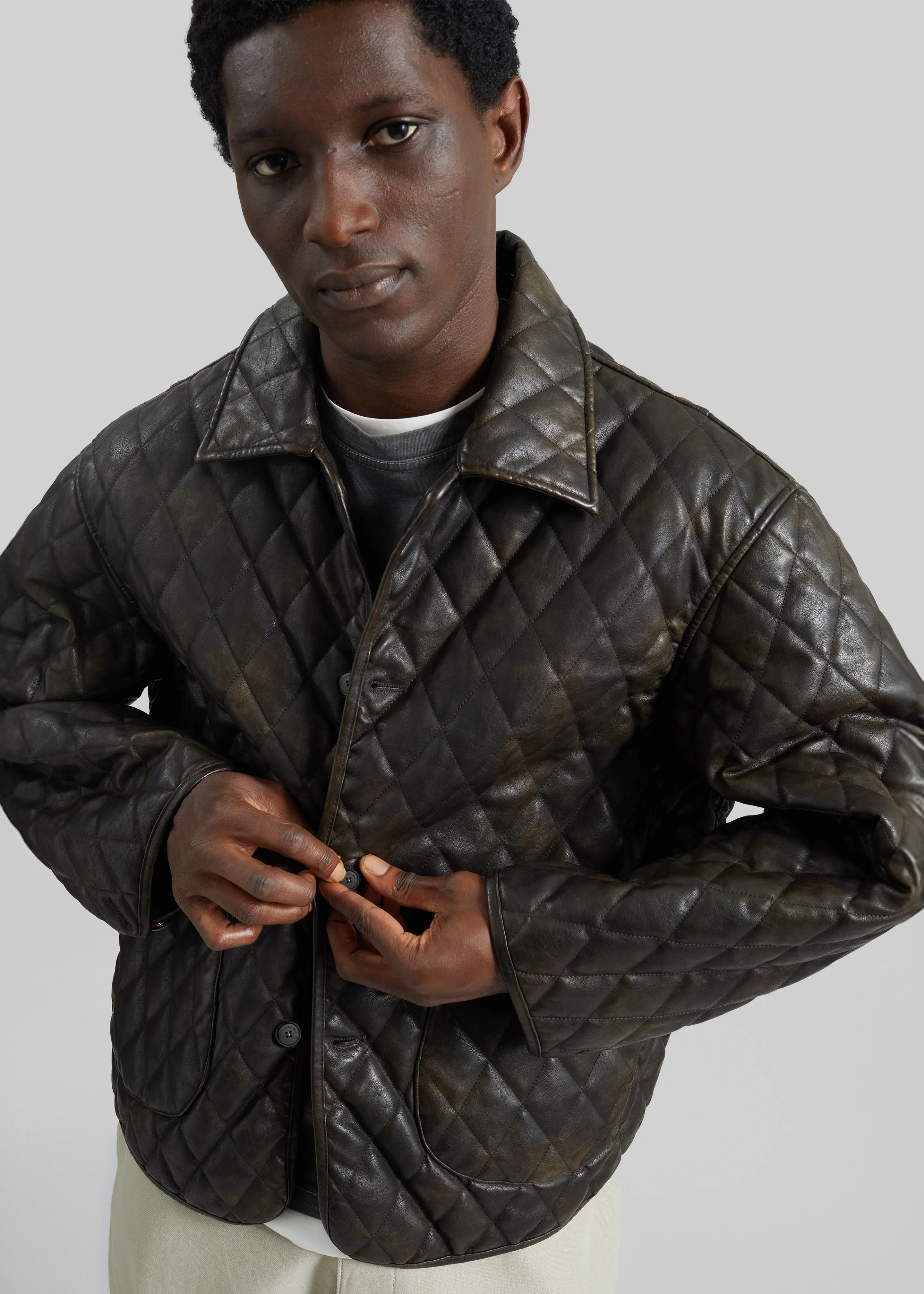 Rochdale Quilted Boxy Jacket - Vintage Brown - Image 4
