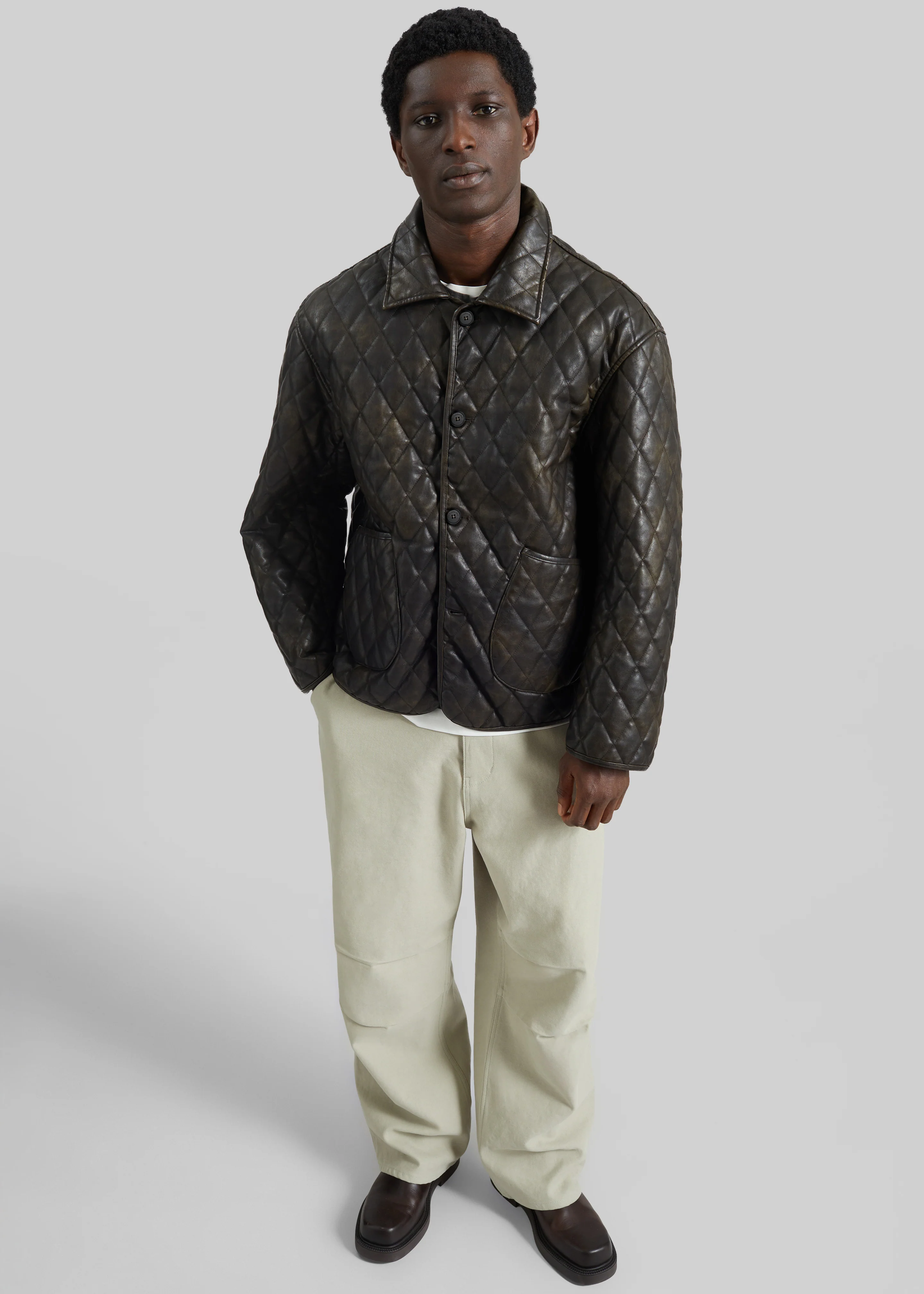 Rochdale Quilted Boxy Jacket - Vintage Brown - Image 5