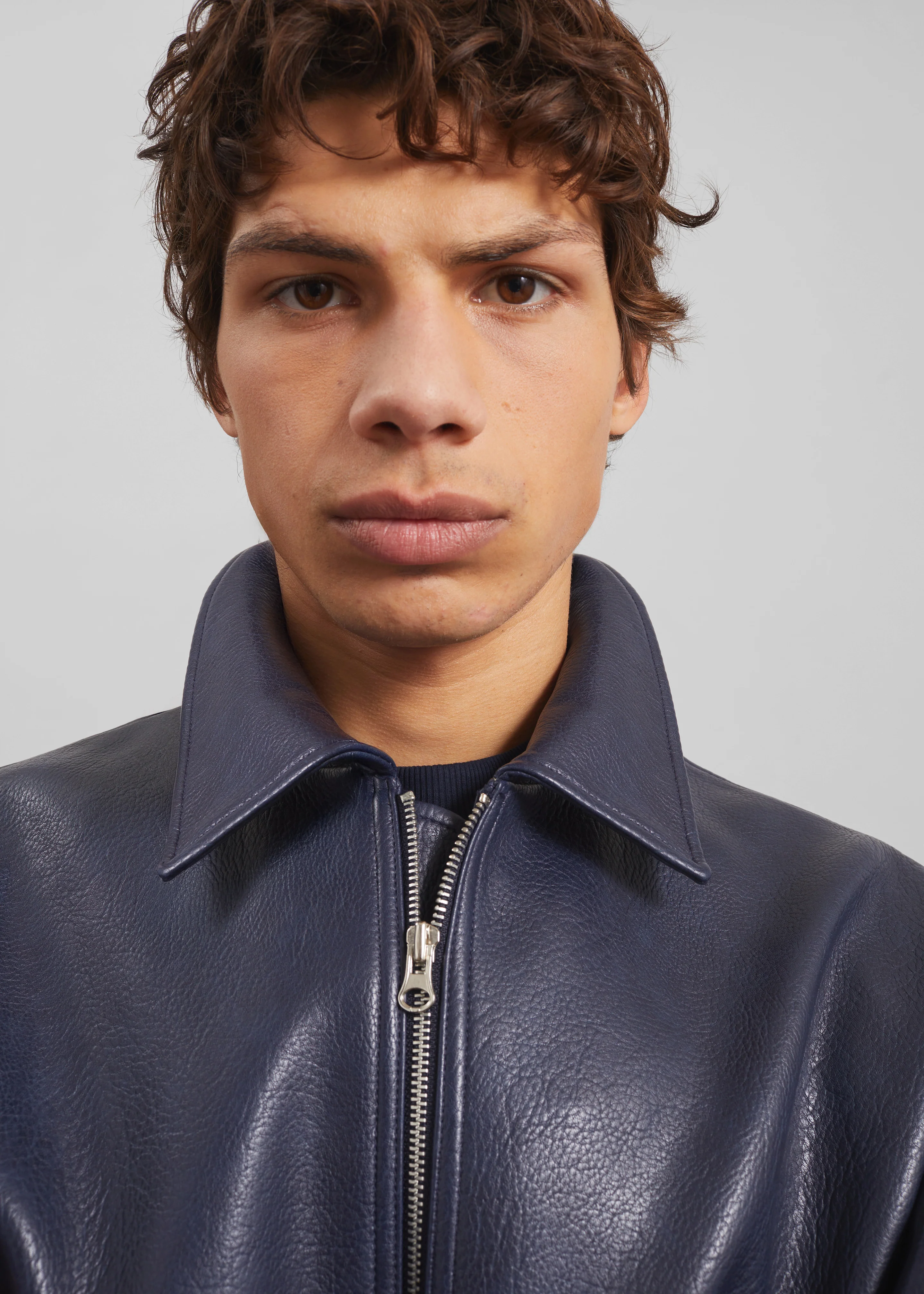 Rohan Faux Leather Jacket - Navy - Image 3