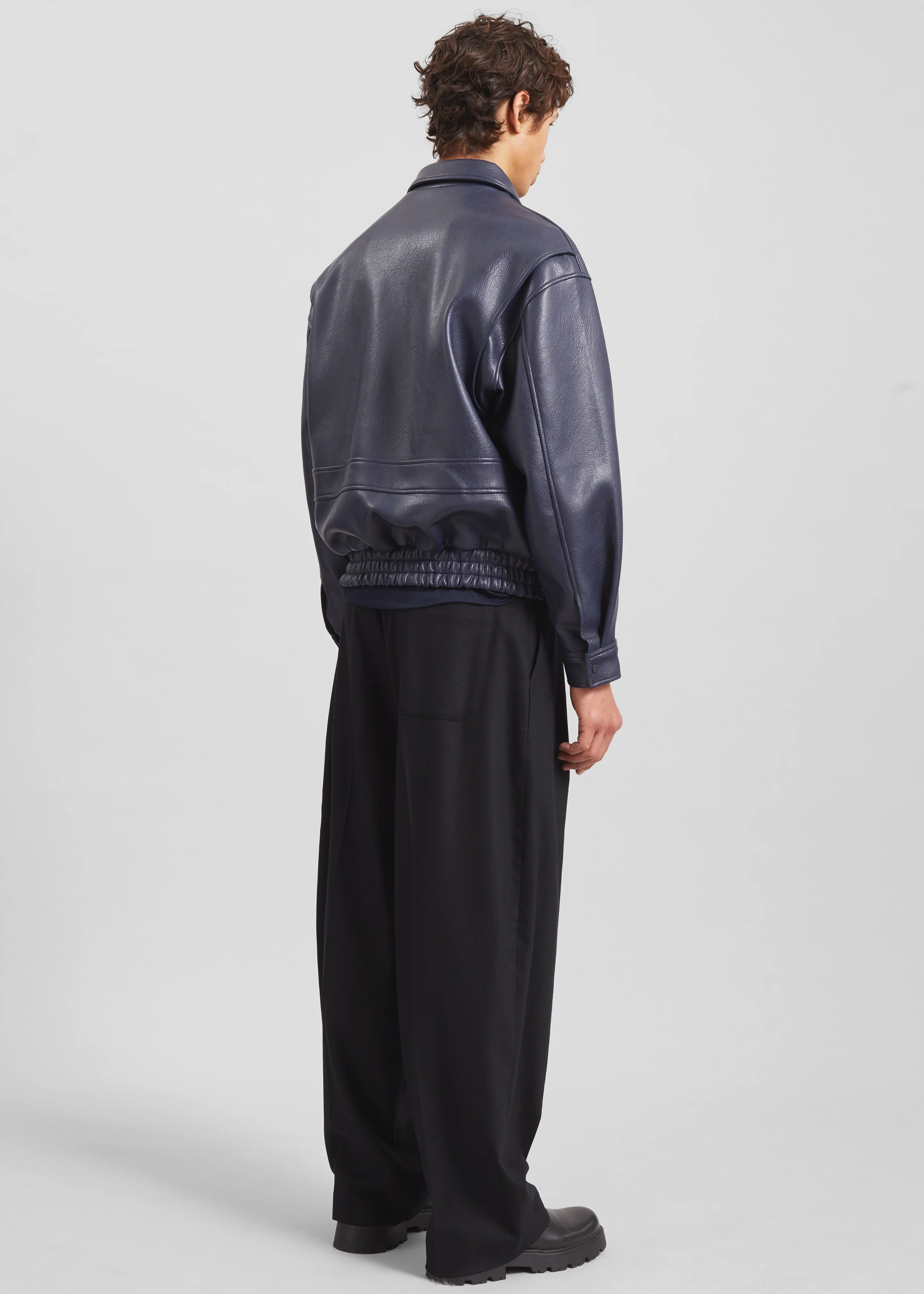 Rohan Faux Leather Jacket - Navy - Image 6