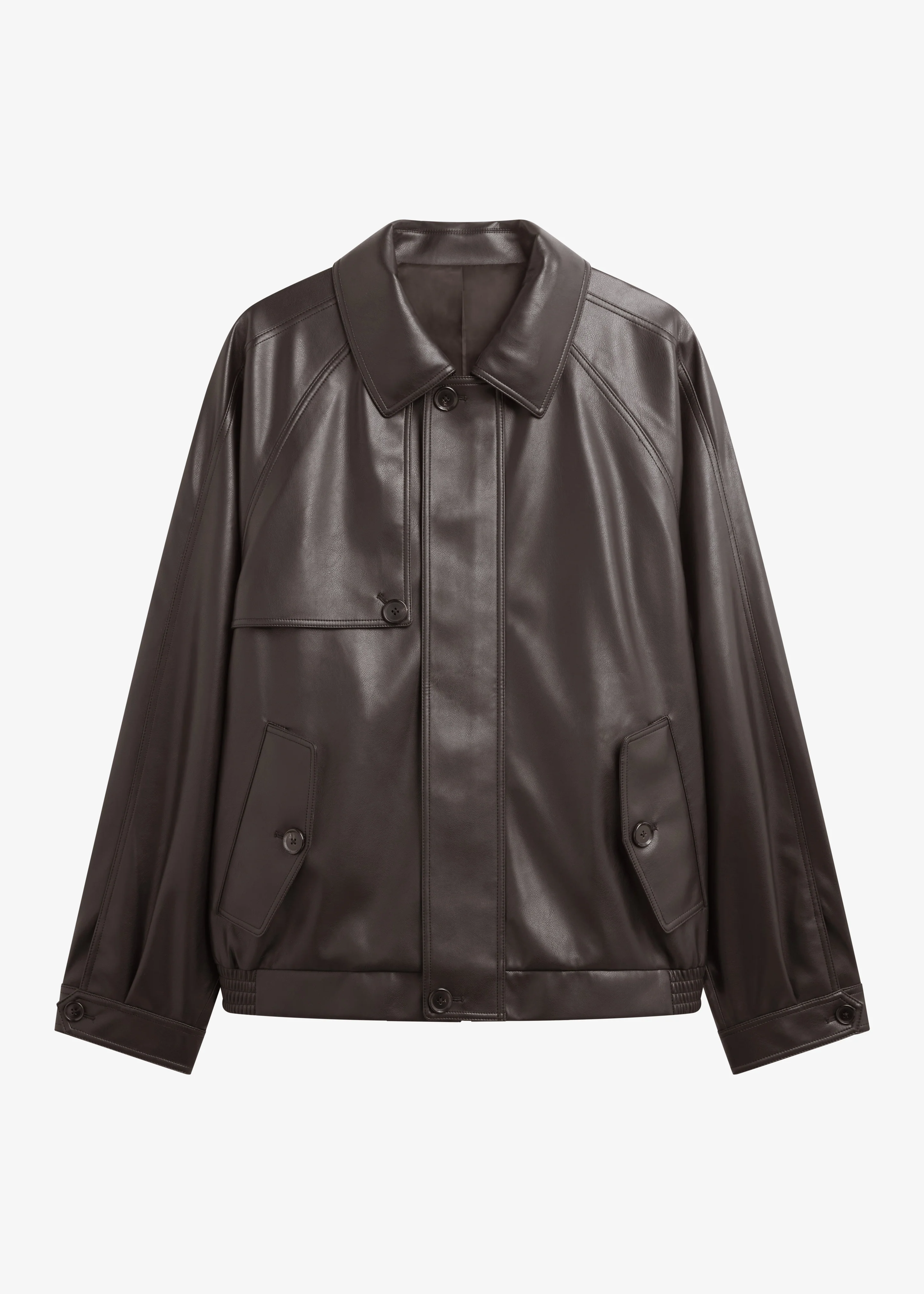 Roisin Faux Leather Jacket - Brown - Image 7