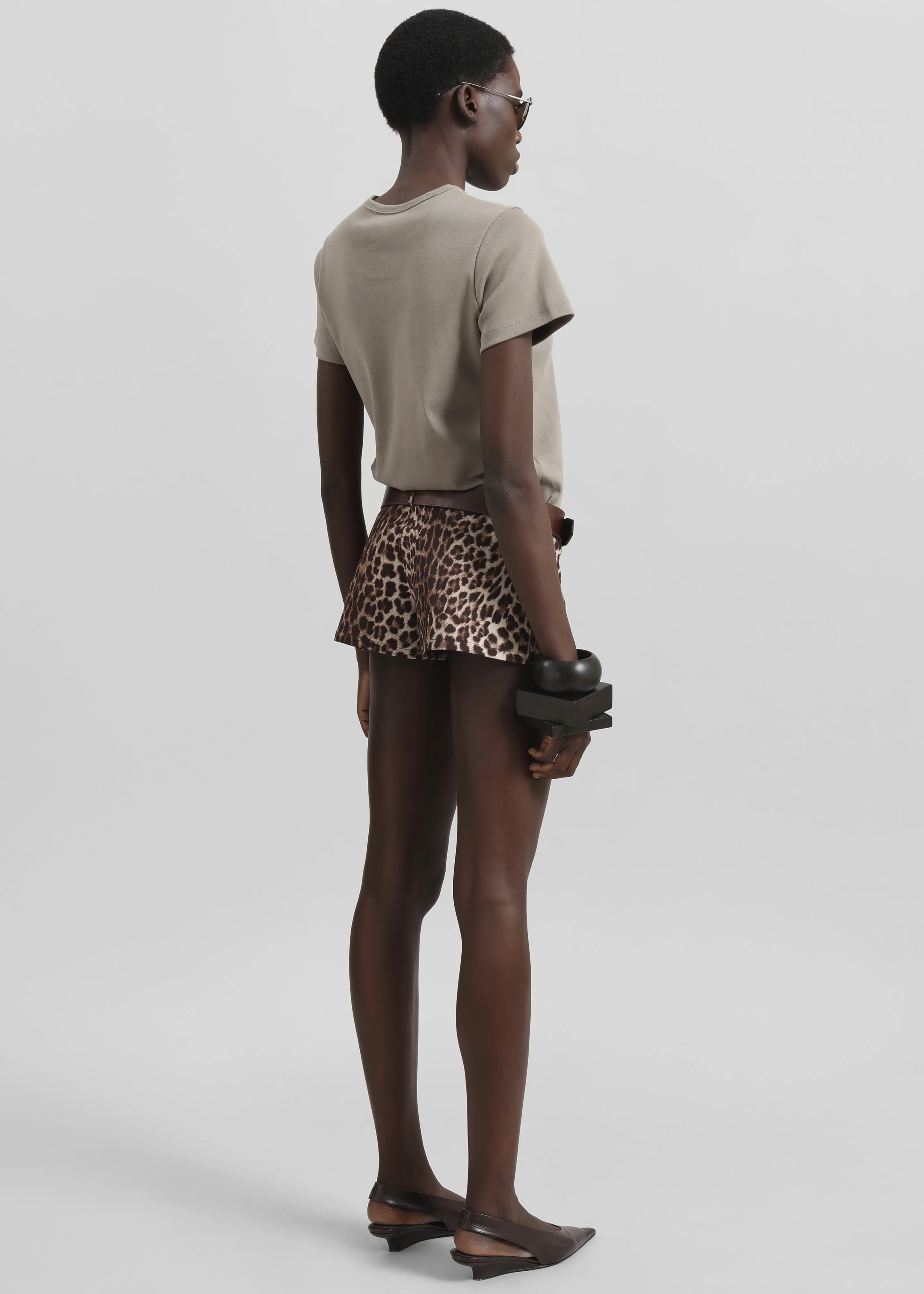 Roma Leopard Print Hot Pants - Brown - Image 9