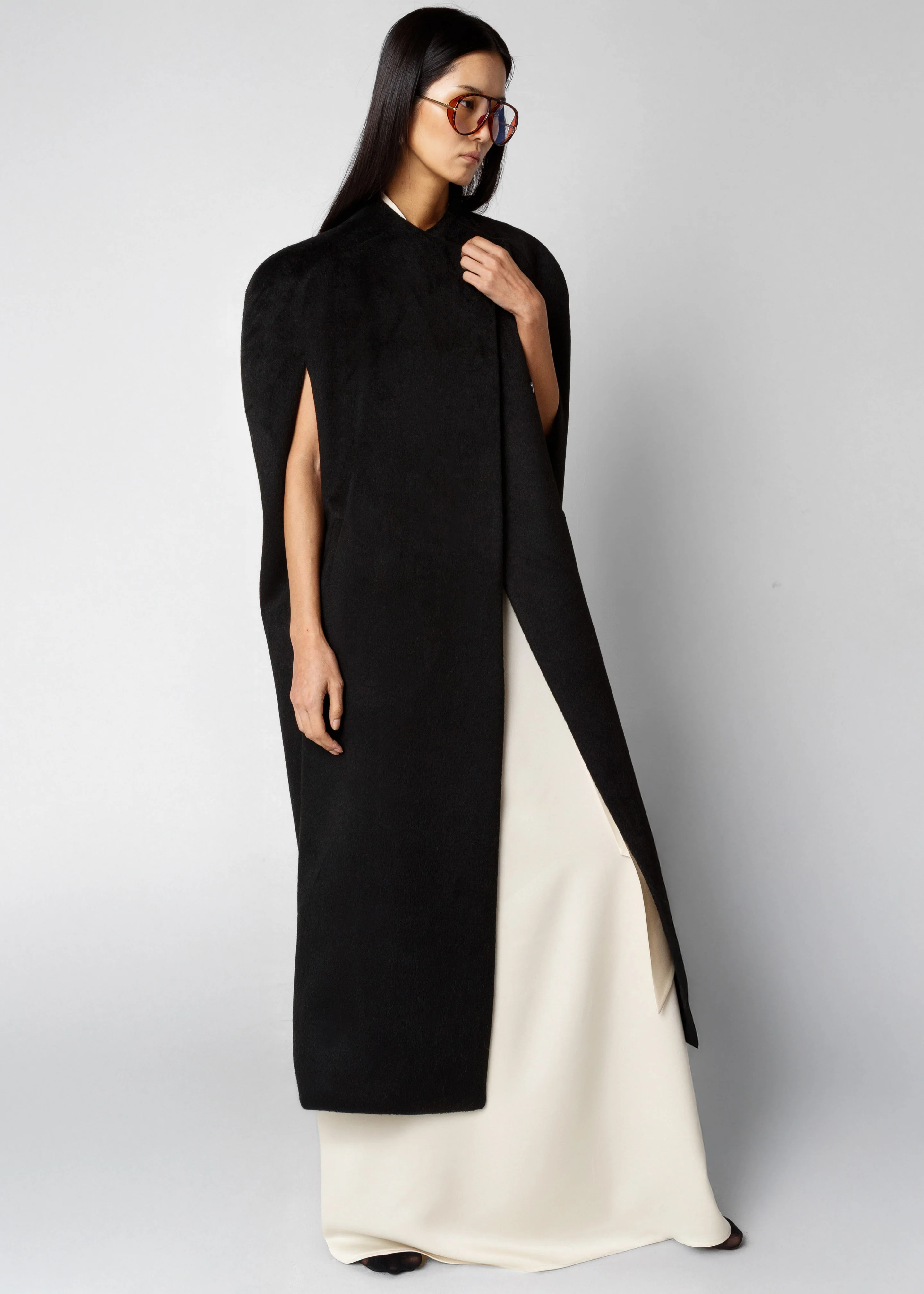Roslev Cape Coat - Black - Image 2