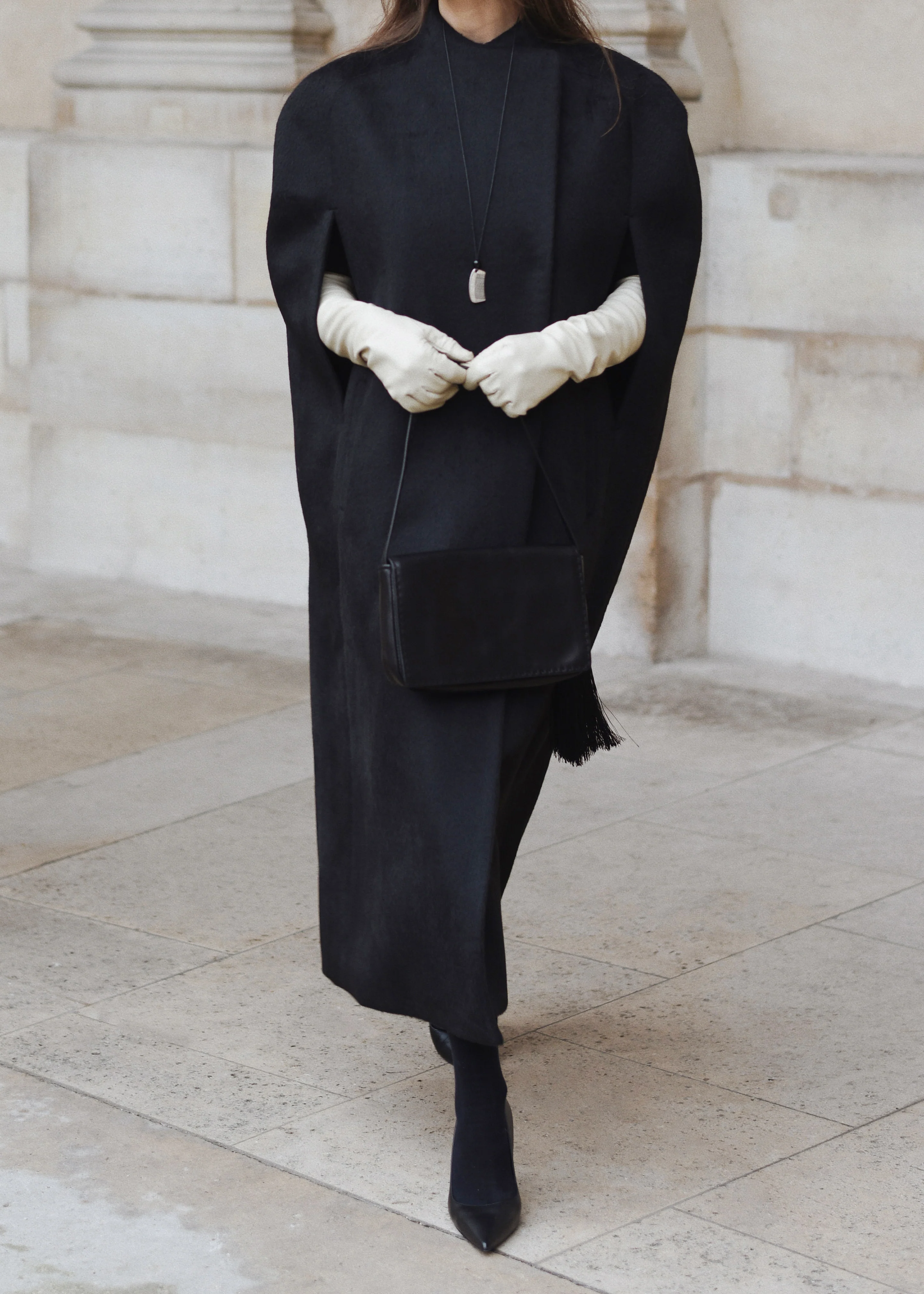 Roslev Cape Coat - Black - Image 6