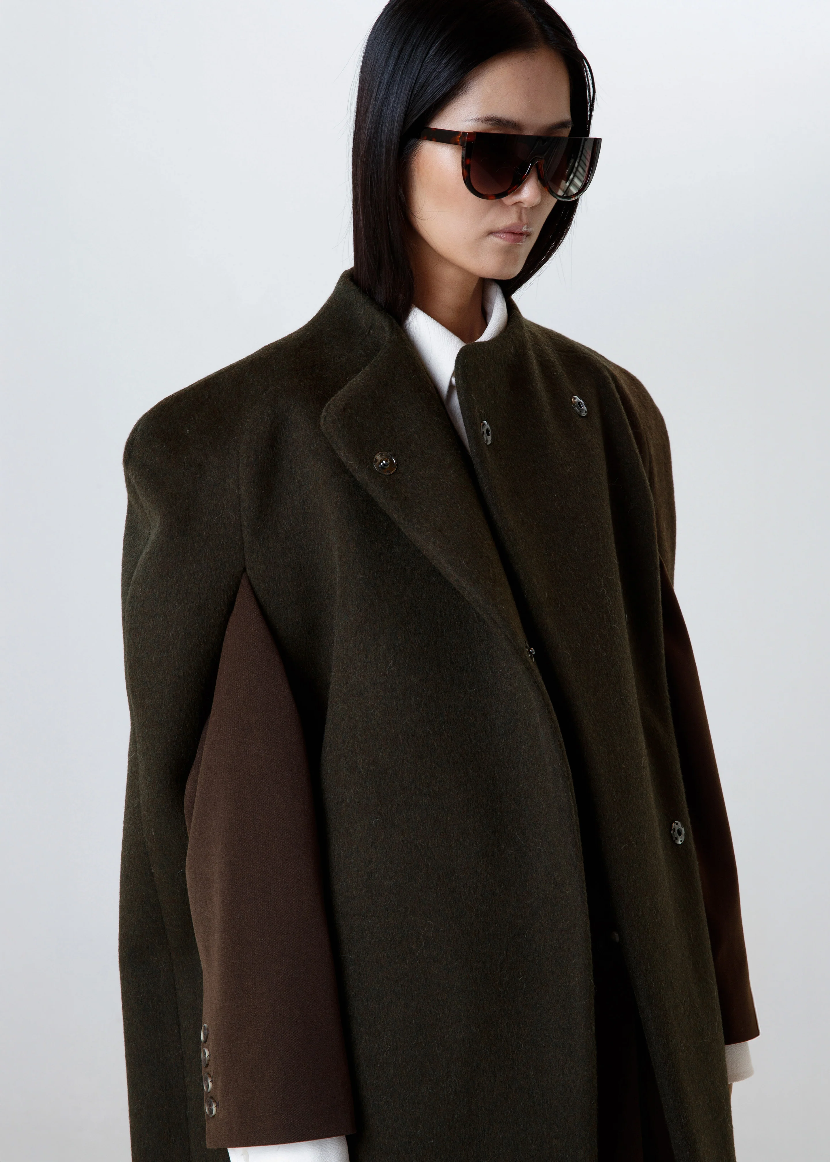 Roslev Cape Coat - Olive - Image 5