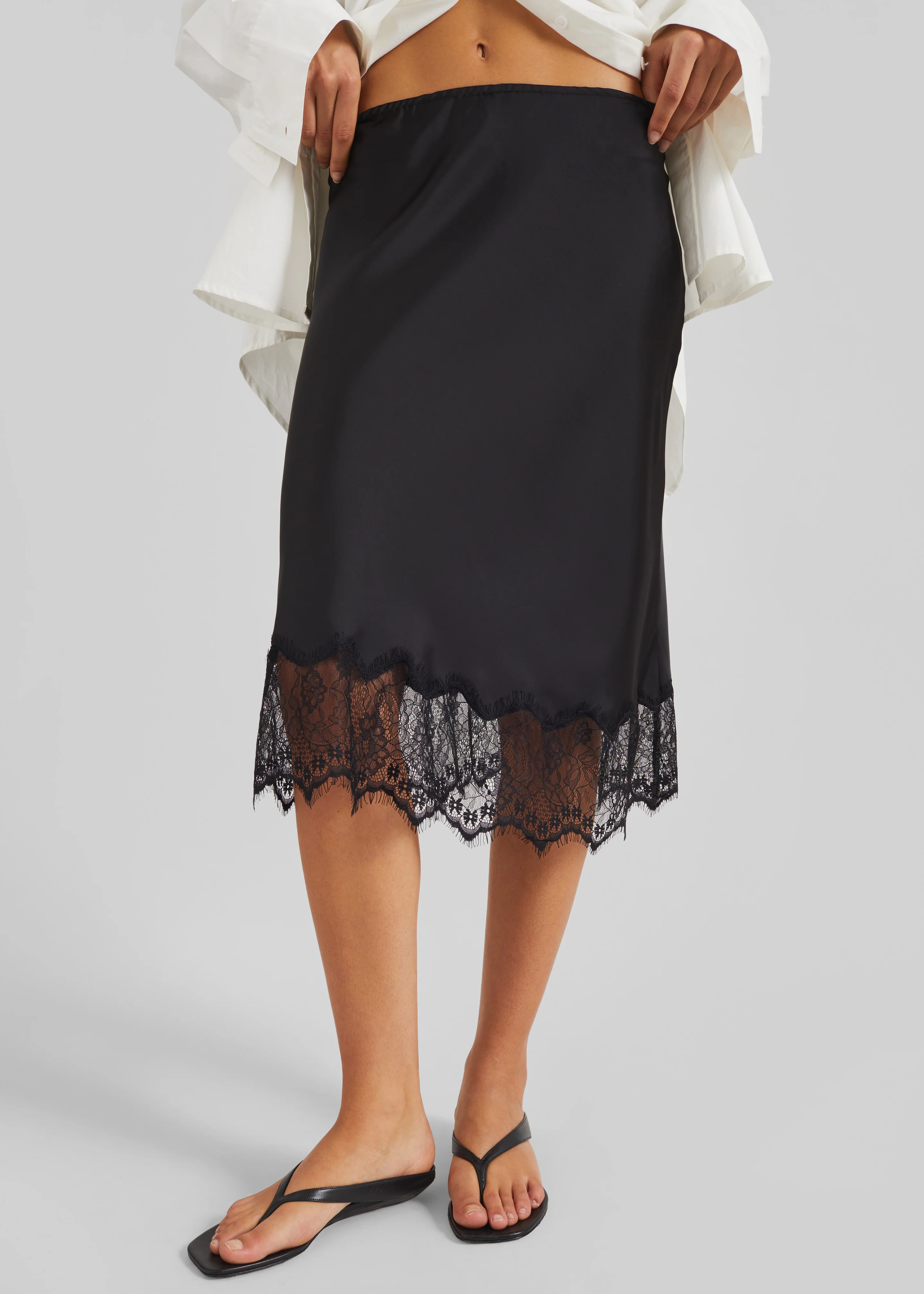 Rosyth Lace Midi Skirt - Black - Image 4