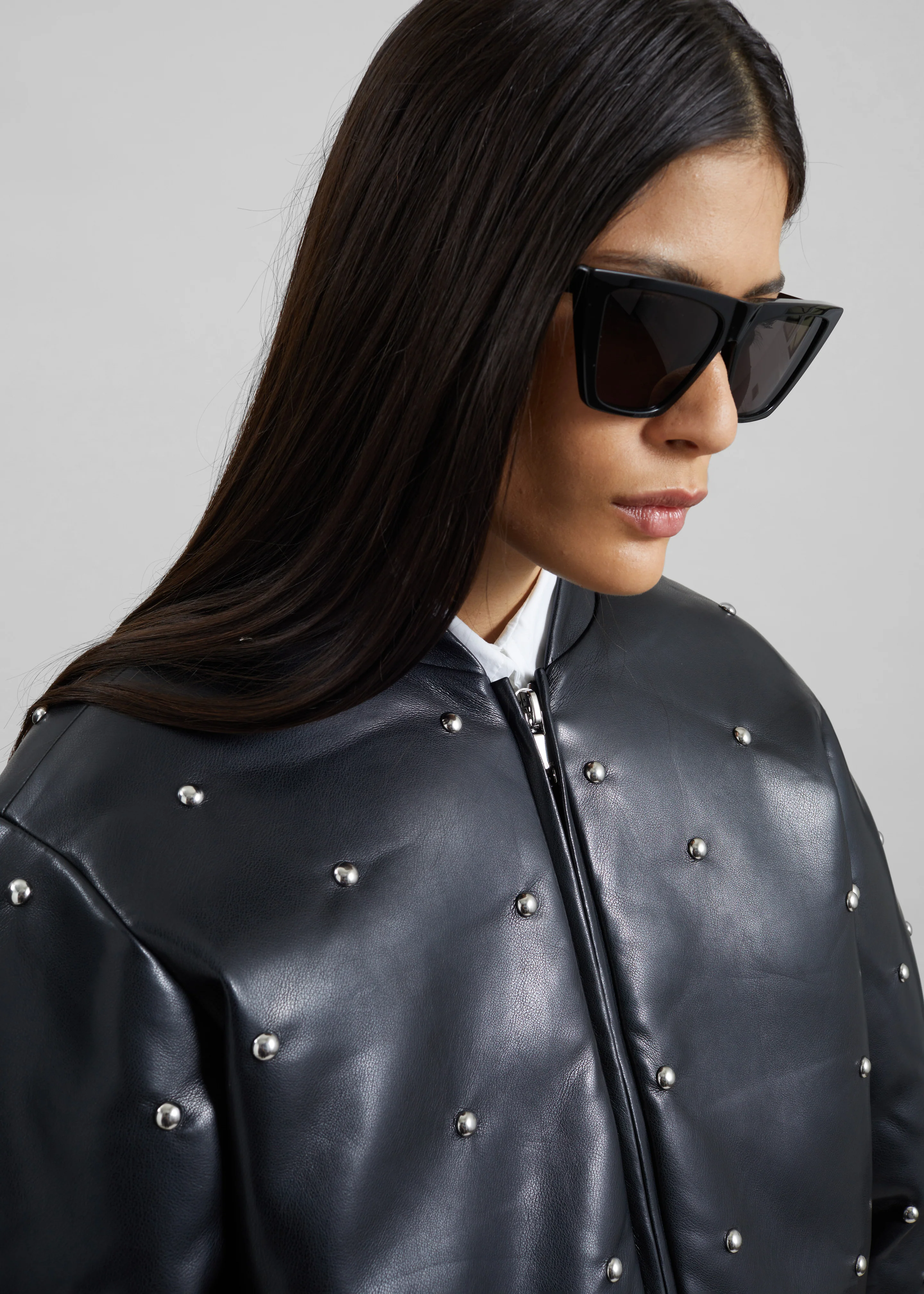 Rotate Studded Padded Jacket - Black - Image 6
