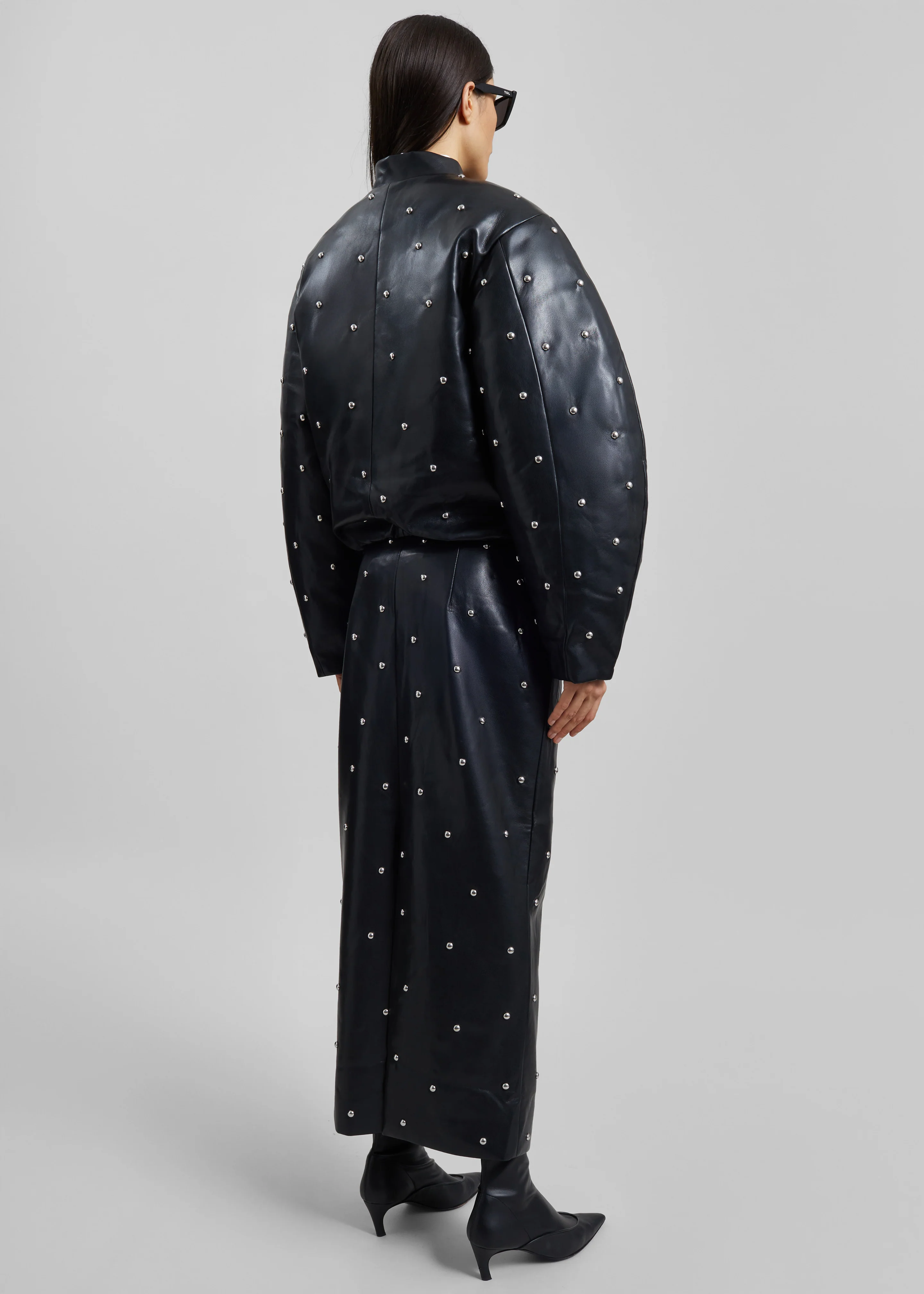 Rotate Studded Padded Jacket - Black - Image 9