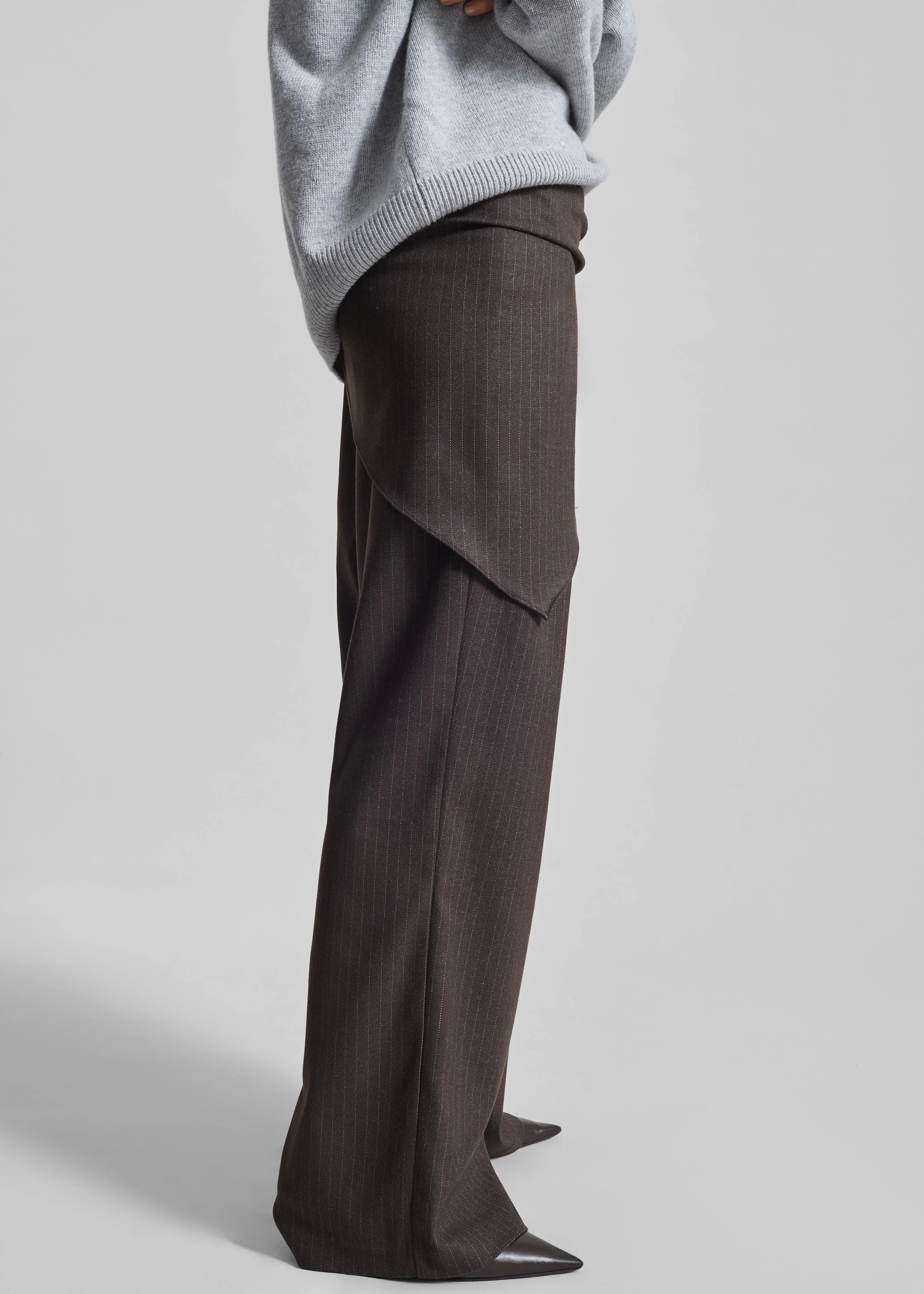 Rovigo Scarf Wrap Pants - Brown Stripe - Image 5