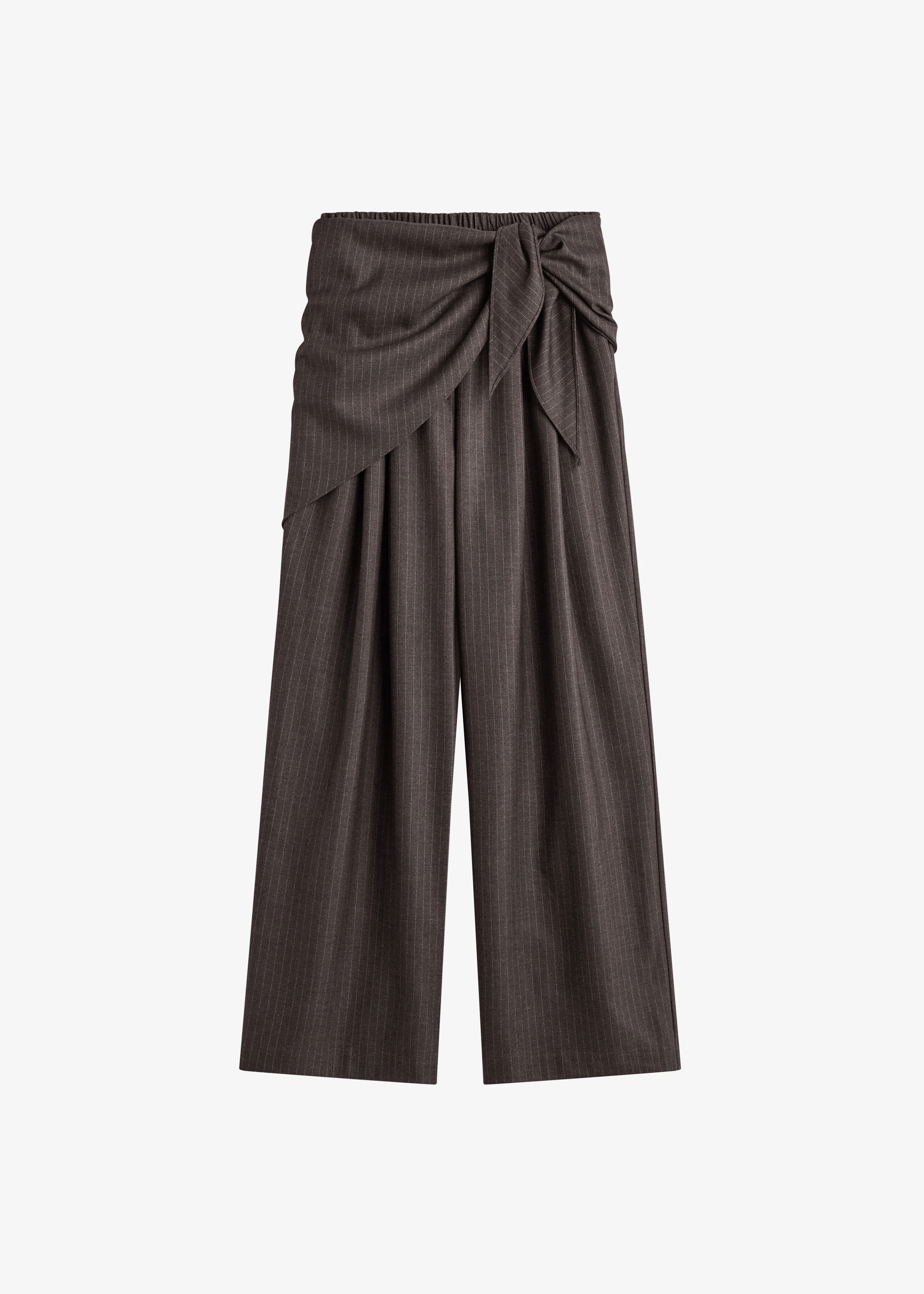 Rovigo Scarf Wrap Pants - Brown Stripe - Image 7