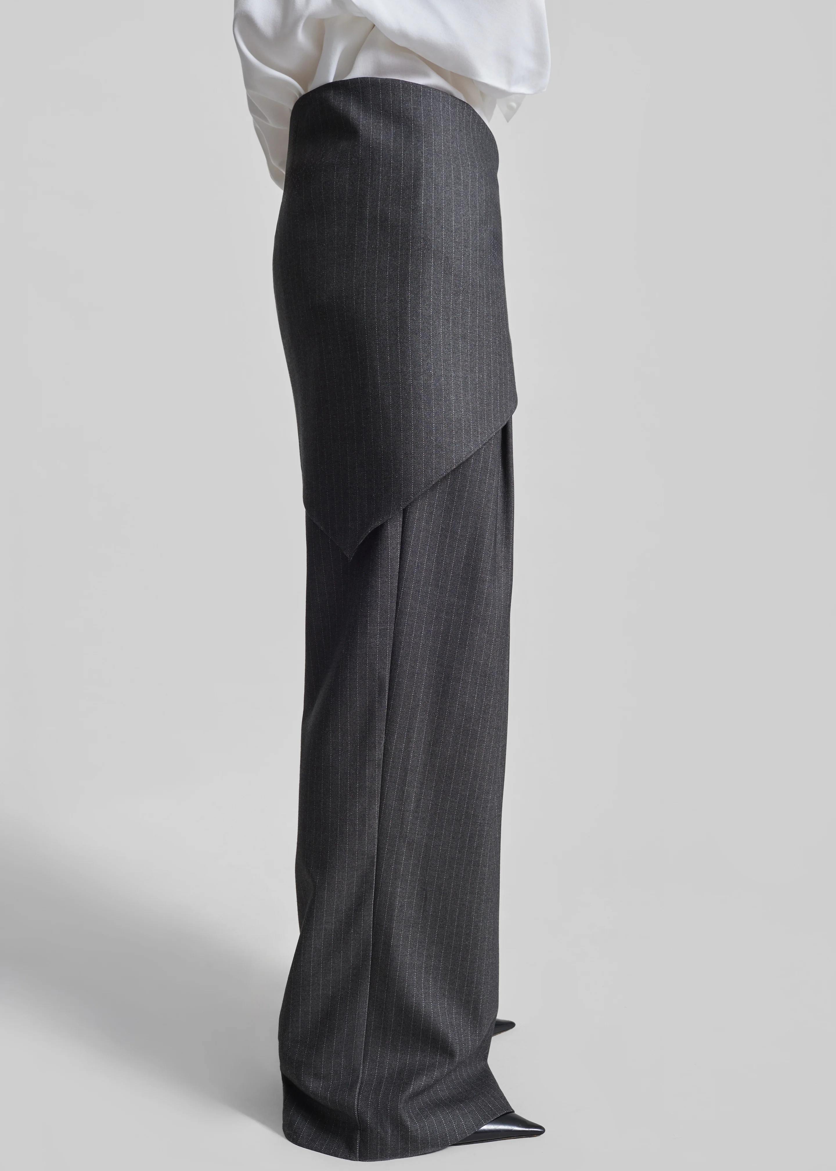 Rovigo Scarf Wrap Pants - Grey Stripe - Image 6