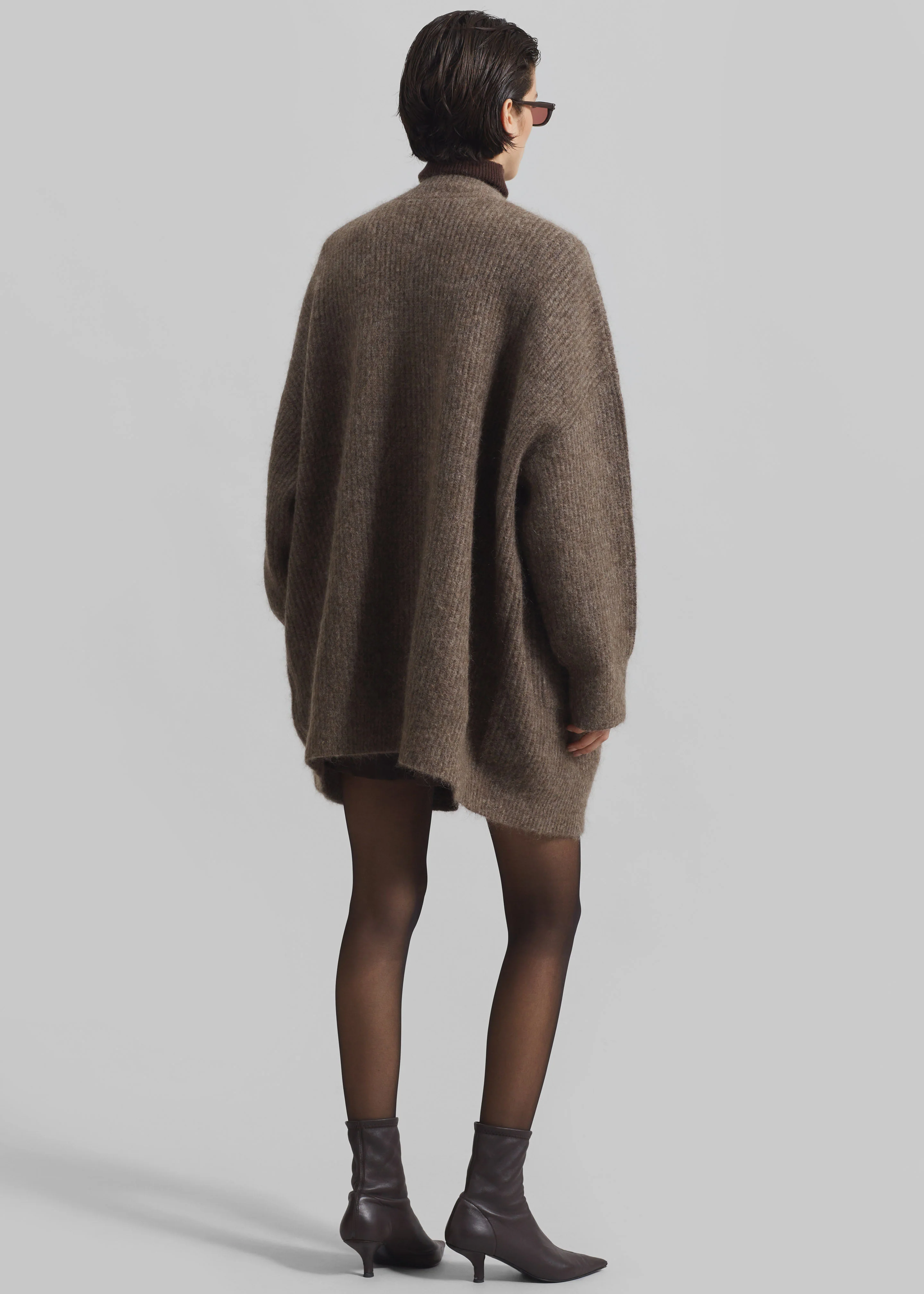 Ruhr Oversized Mohair Cardigan - Brown - Image 8