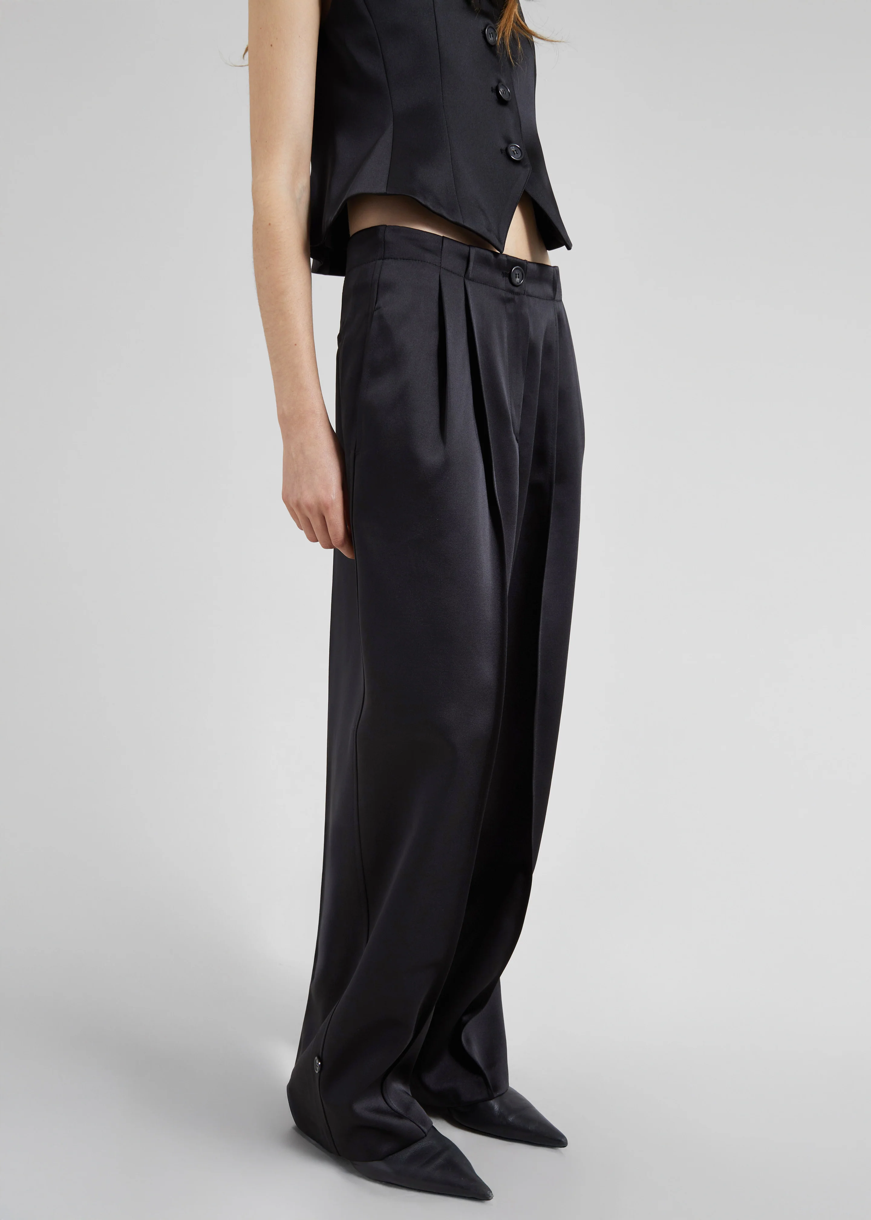 Rui Satin Trousers - Black - Image 2