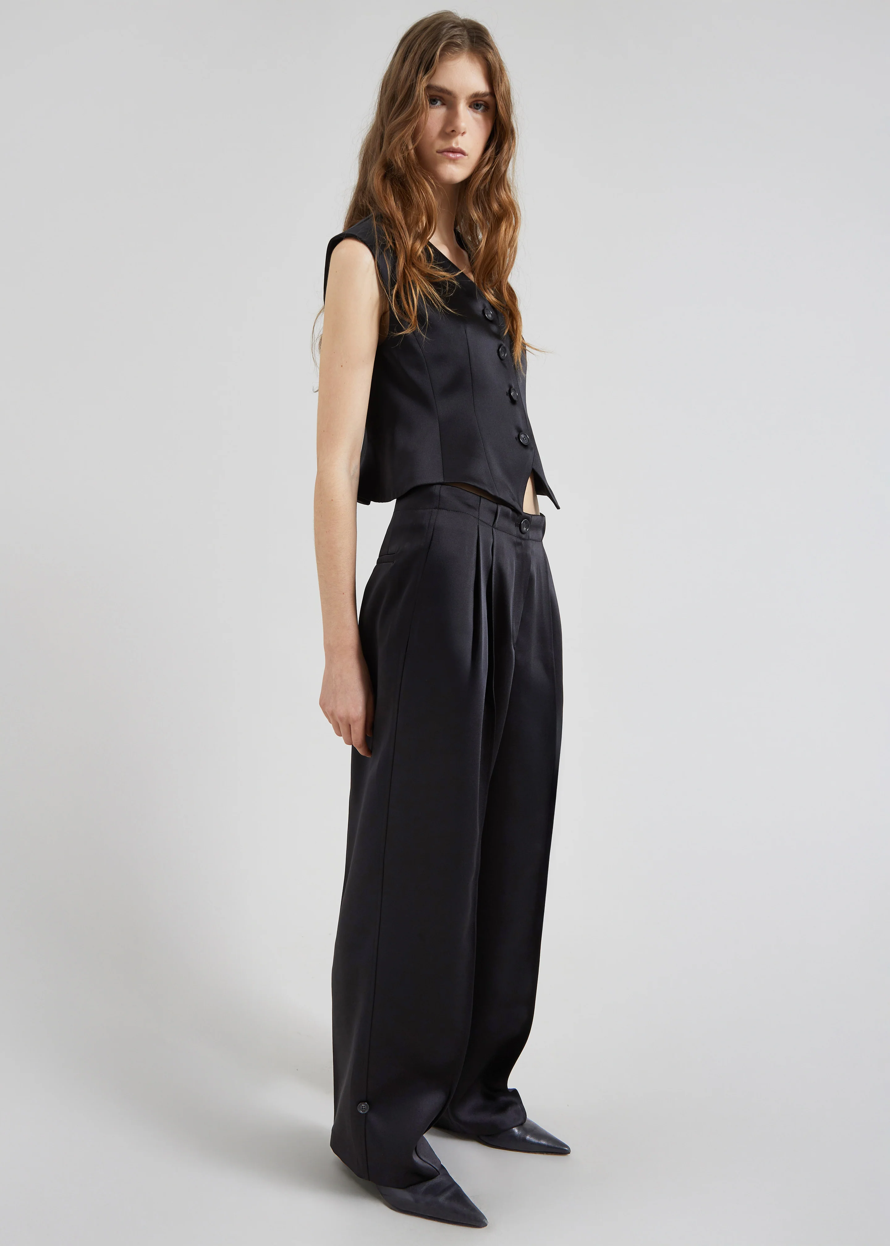 Rui Satin Trousers - Black - Image 6