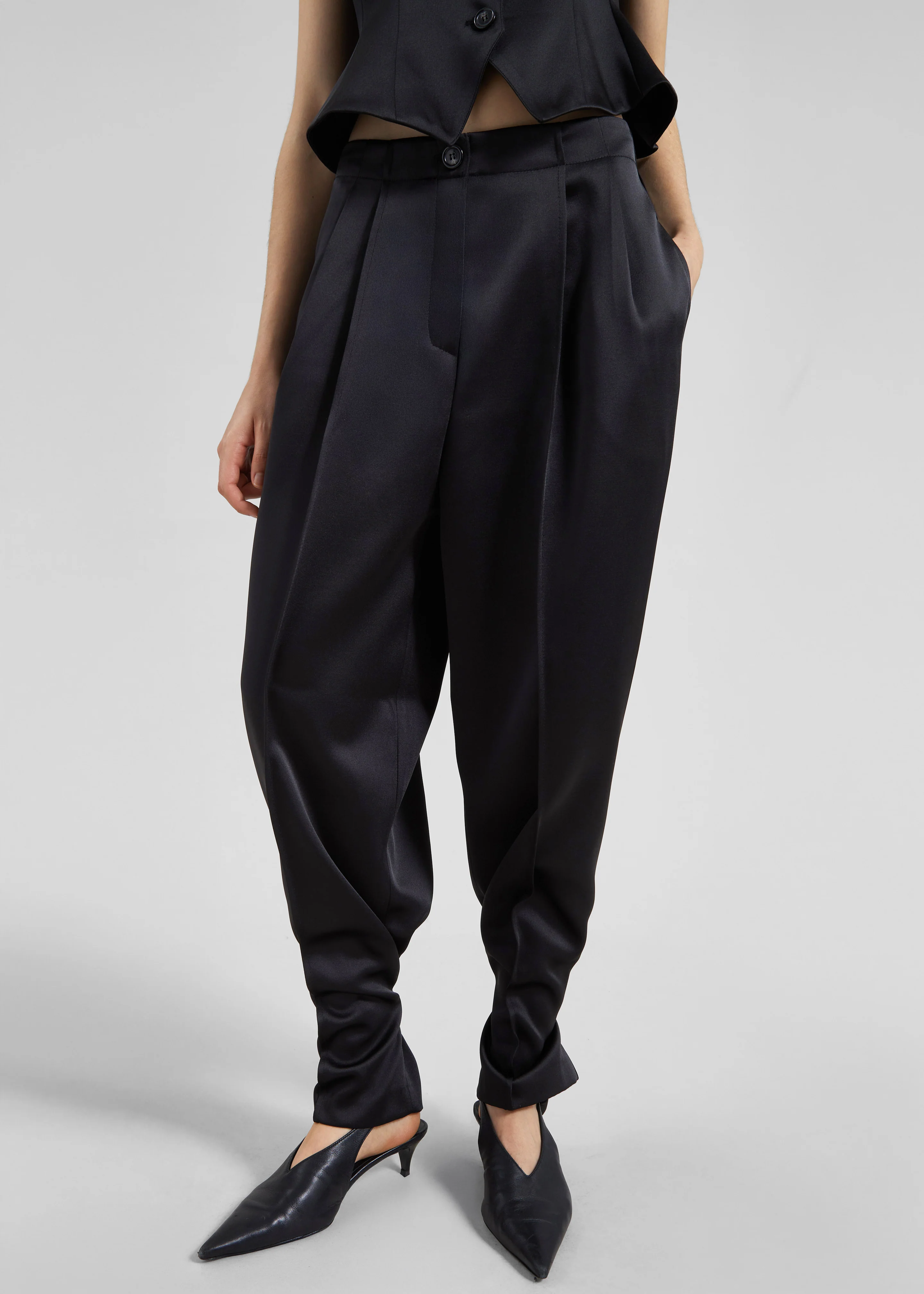 Rui Satin Trousers - Black - Image 7