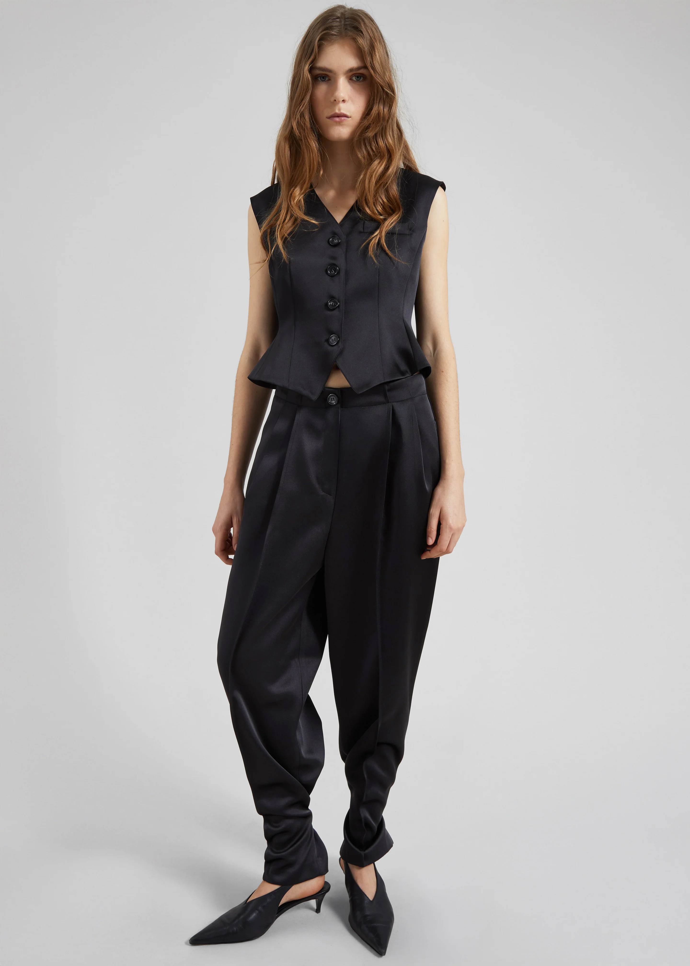 Rui Satin Trousers - Black - Image 8