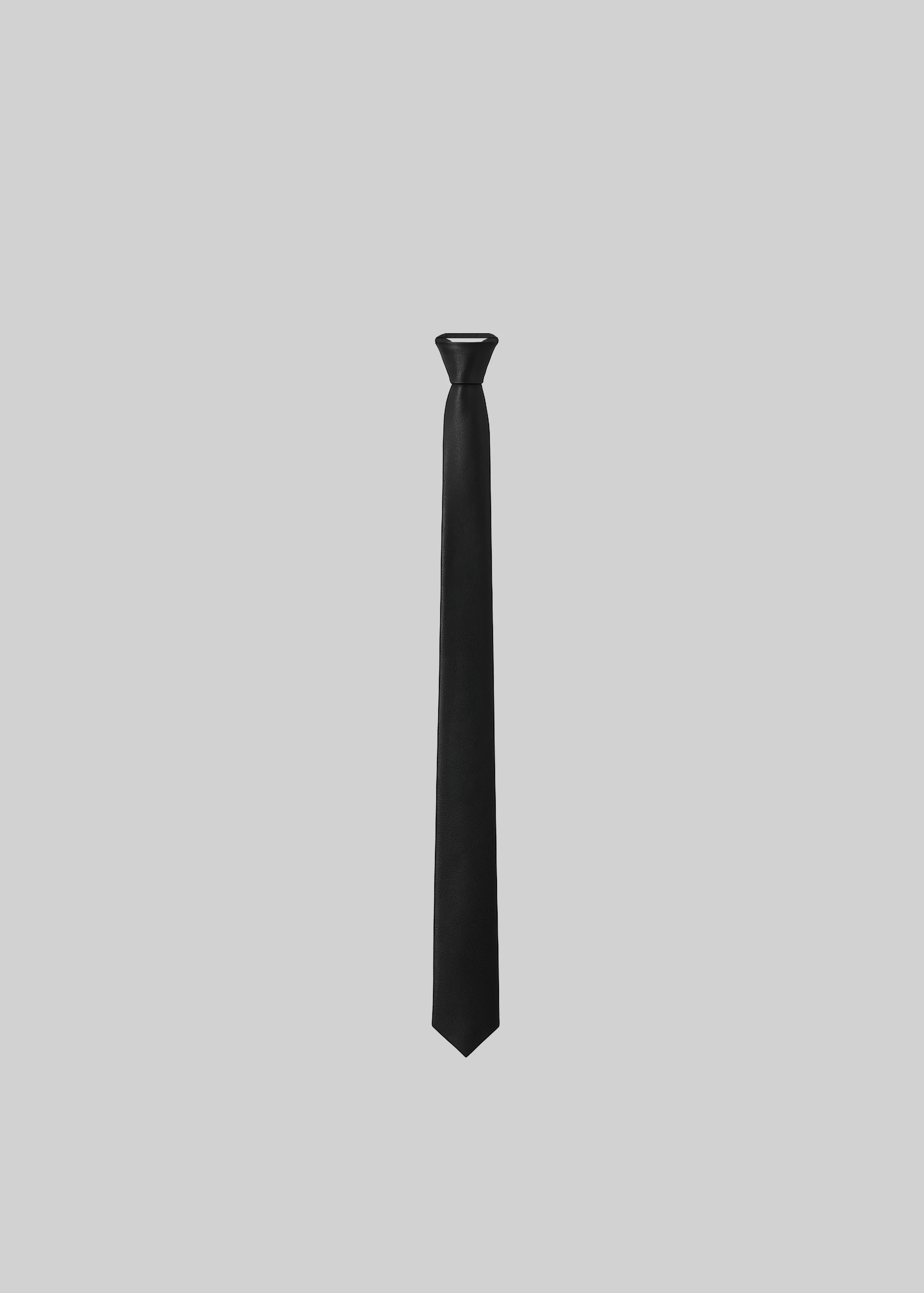 Rune Faux Leather Tie - Black - Image 2