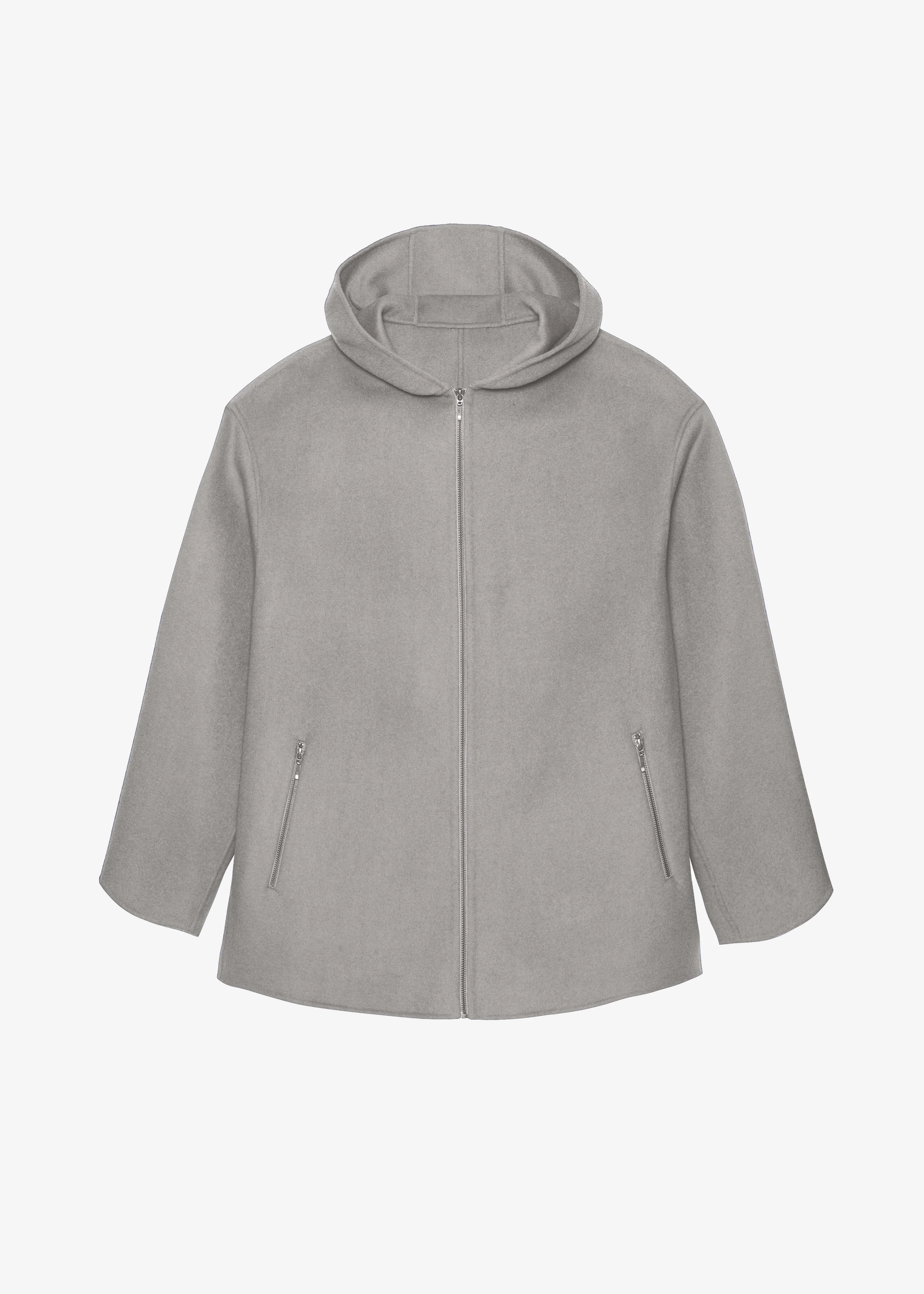 Rye Hooded Wool Jacket - Grey Melange - Image 7
