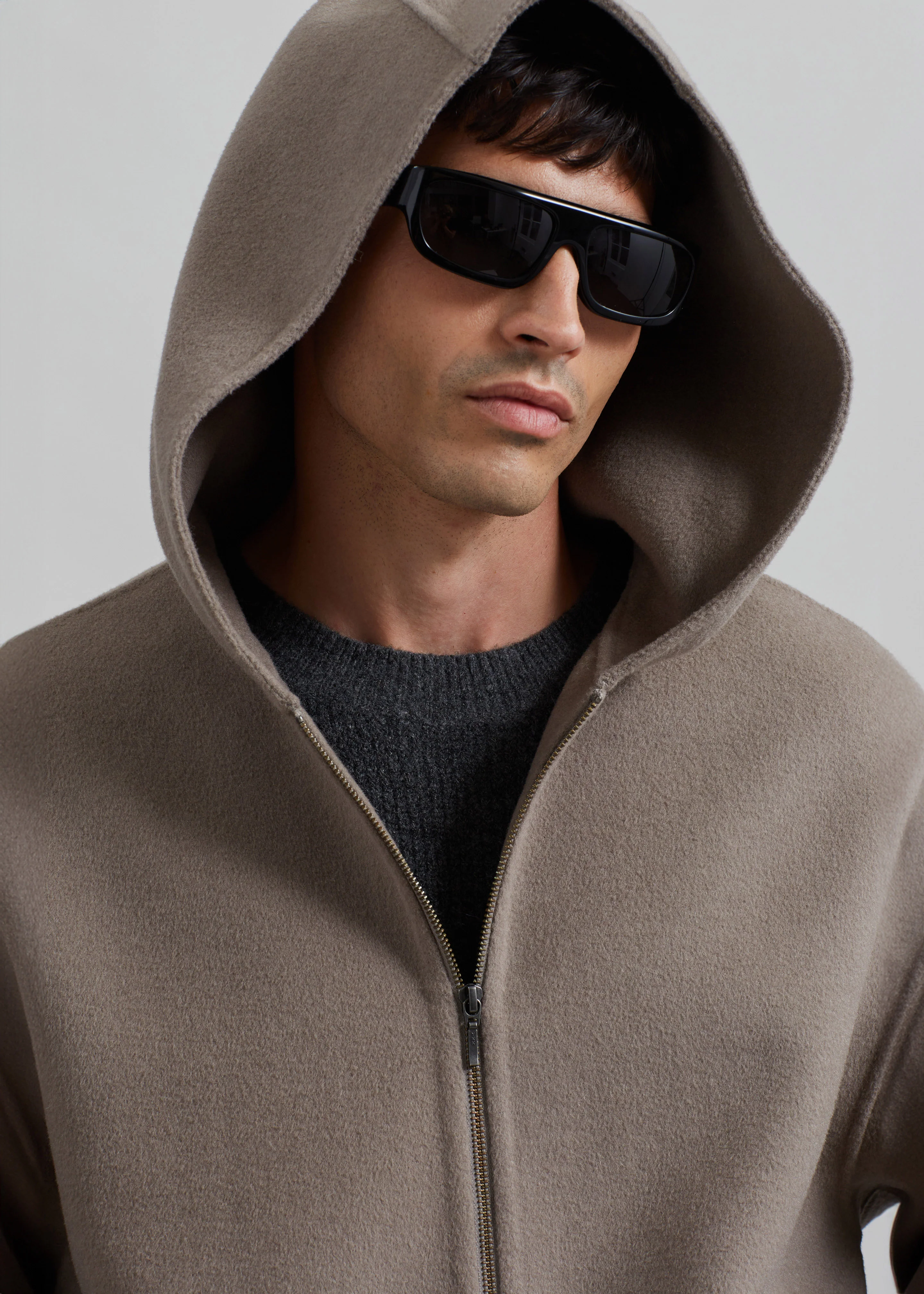 Rye Hooded Wool Jacket - Light Brown - Image 2