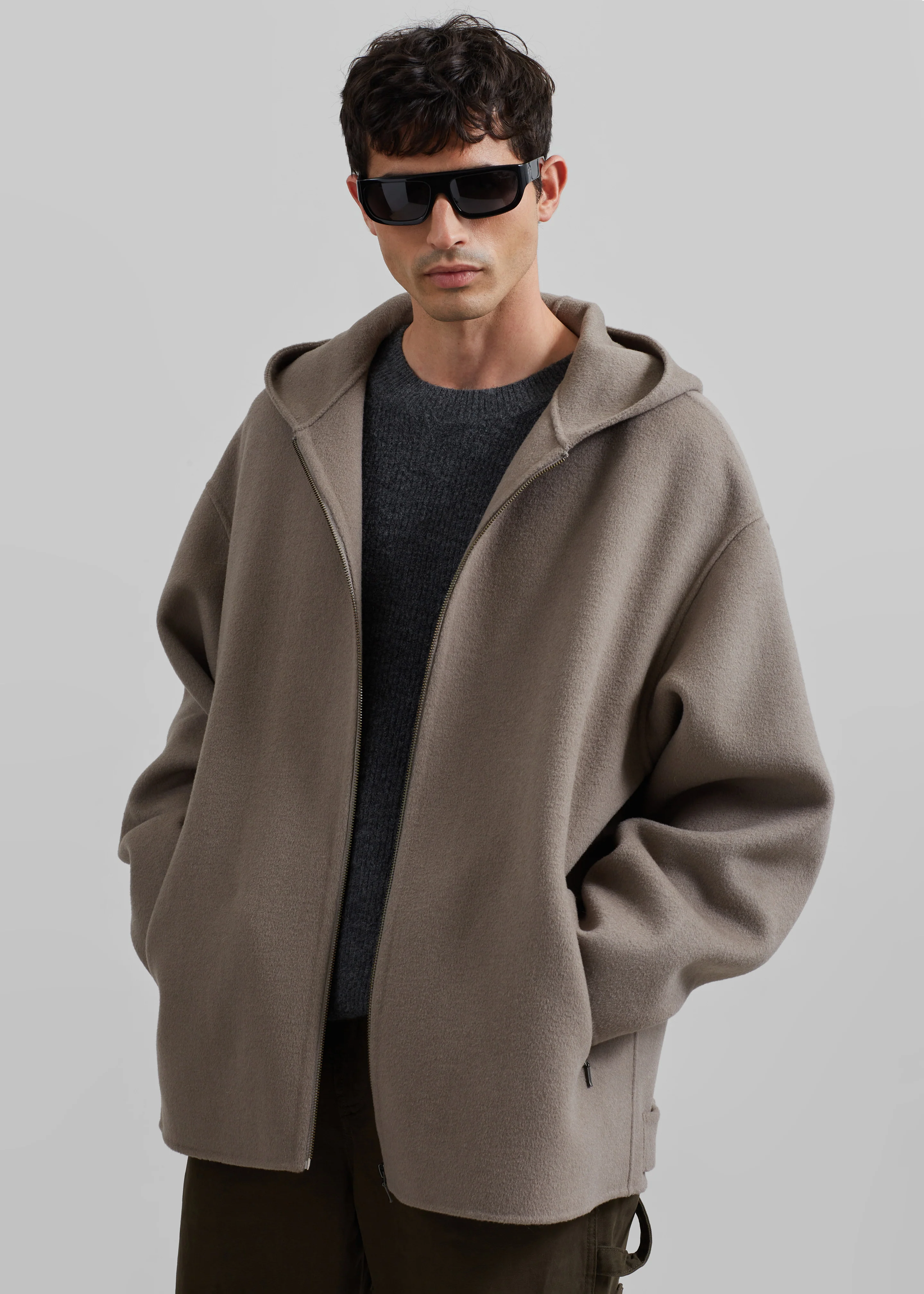 Rye Hooded Wool Jacket - Light Brown - Image 5