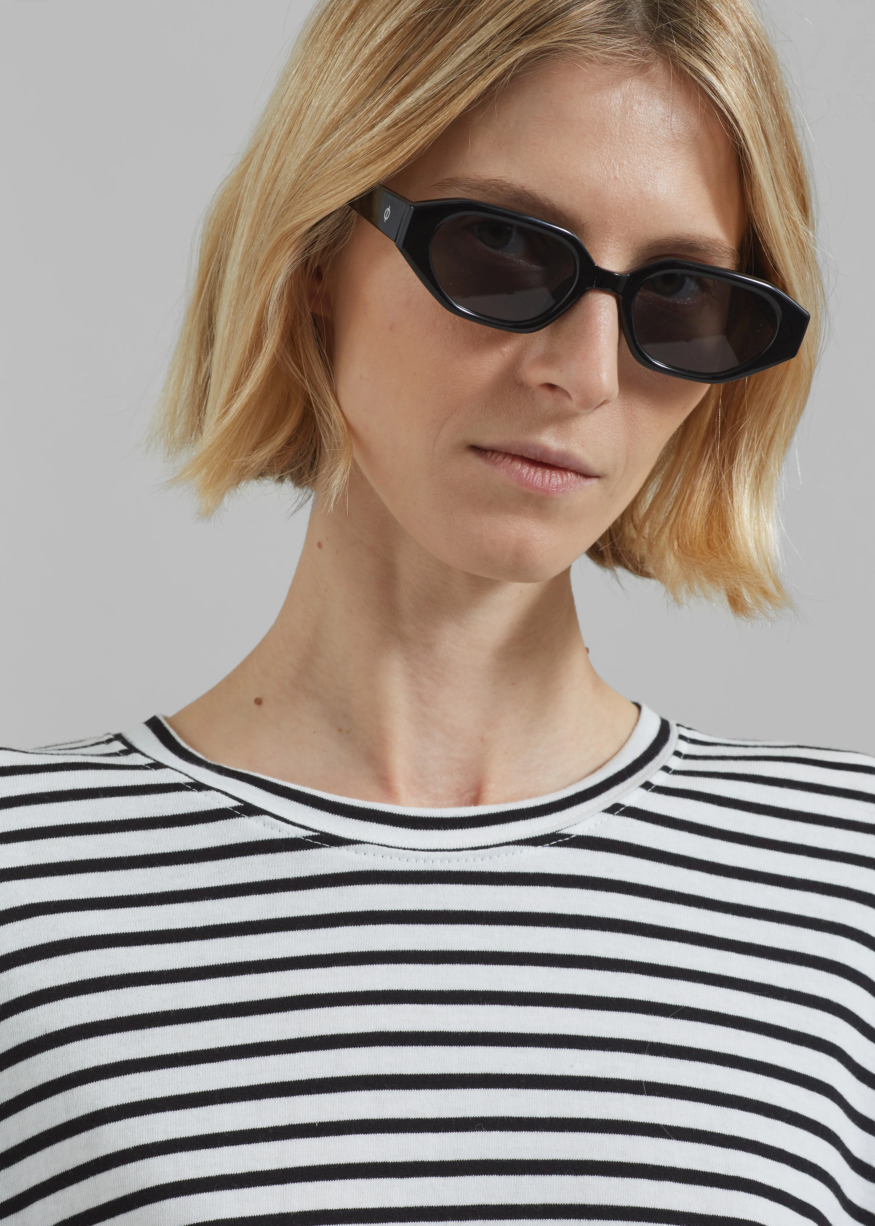 Salome Long Sleeve Tee - White/Black Stripe - Image 3