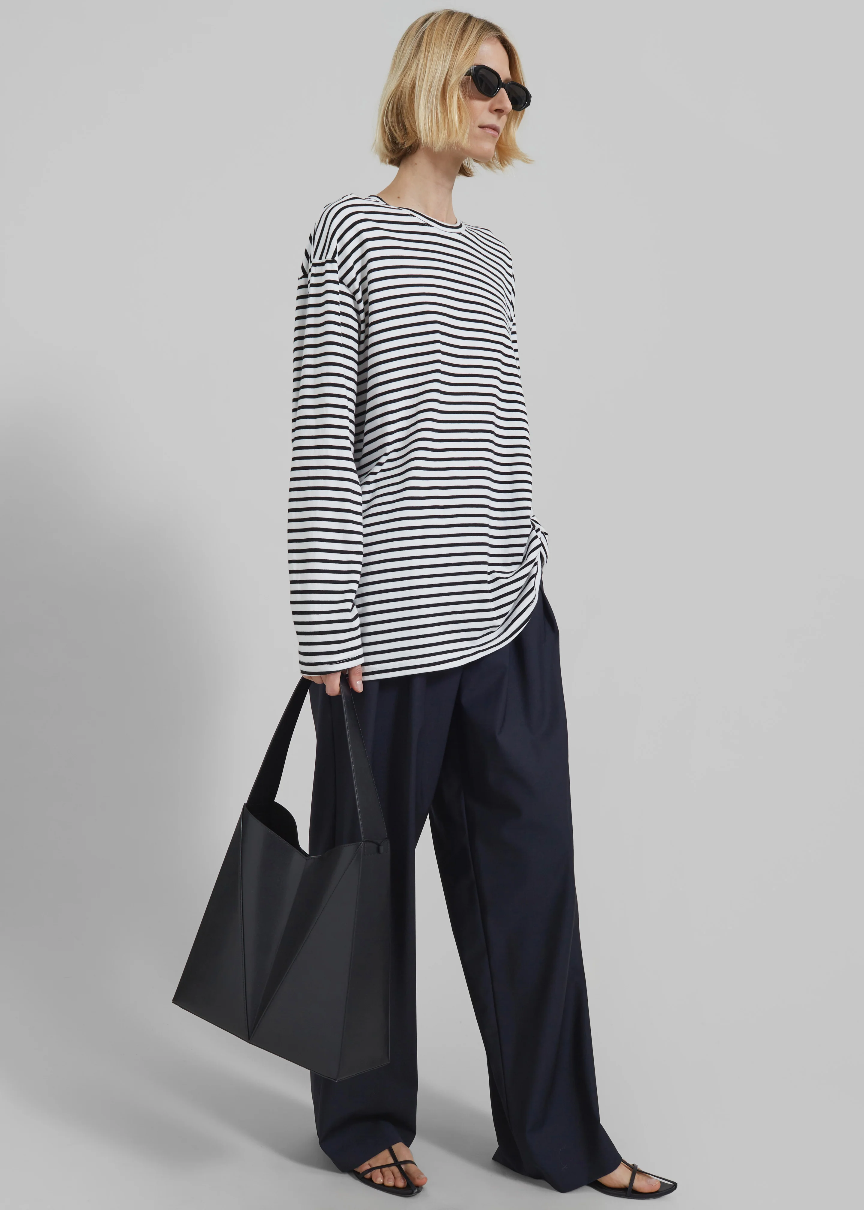 Salome Long Sleeve Tee - White/Black Stripe - Image 6