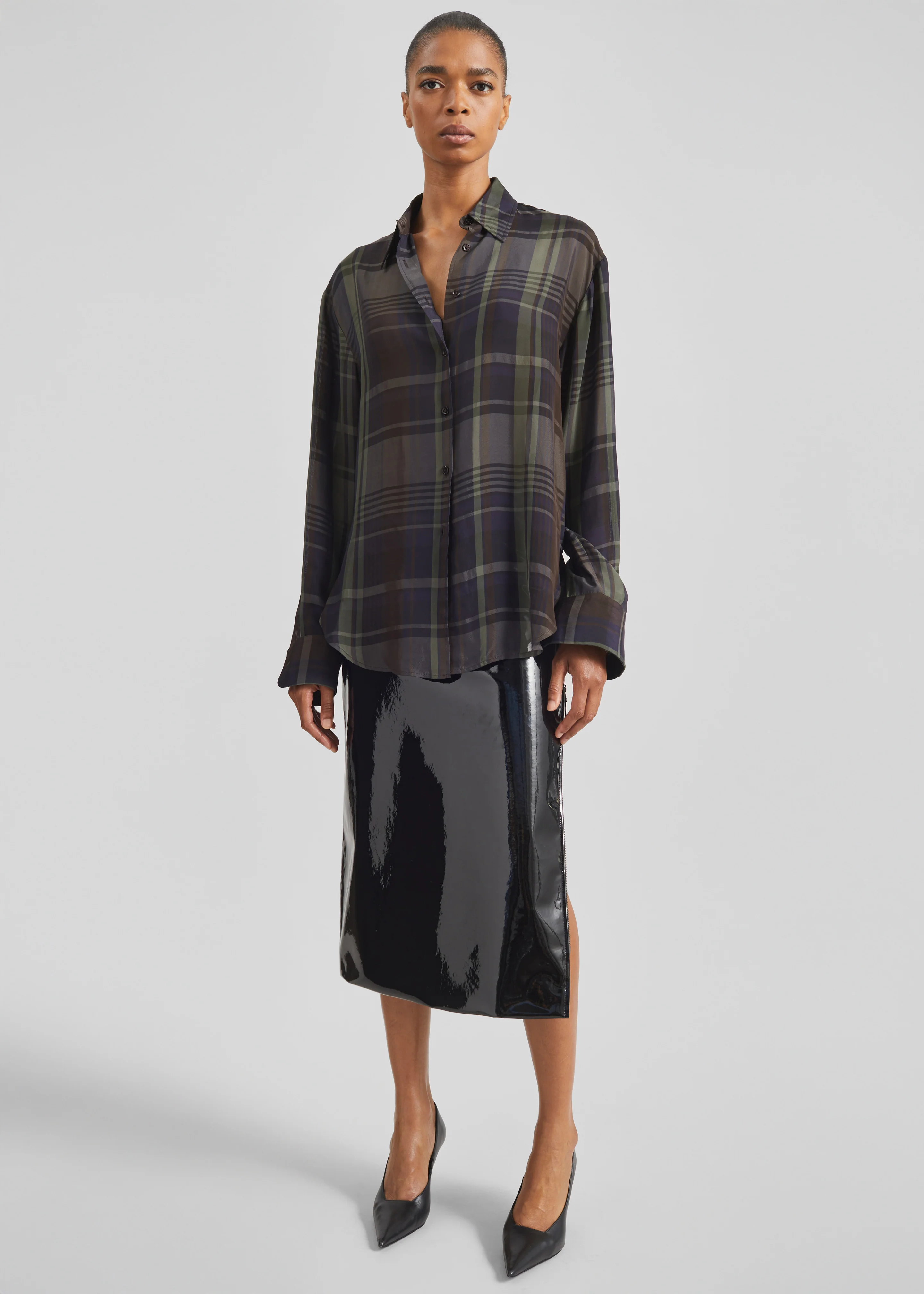 Samantha Patent Zip Skirt - Black - Image 5