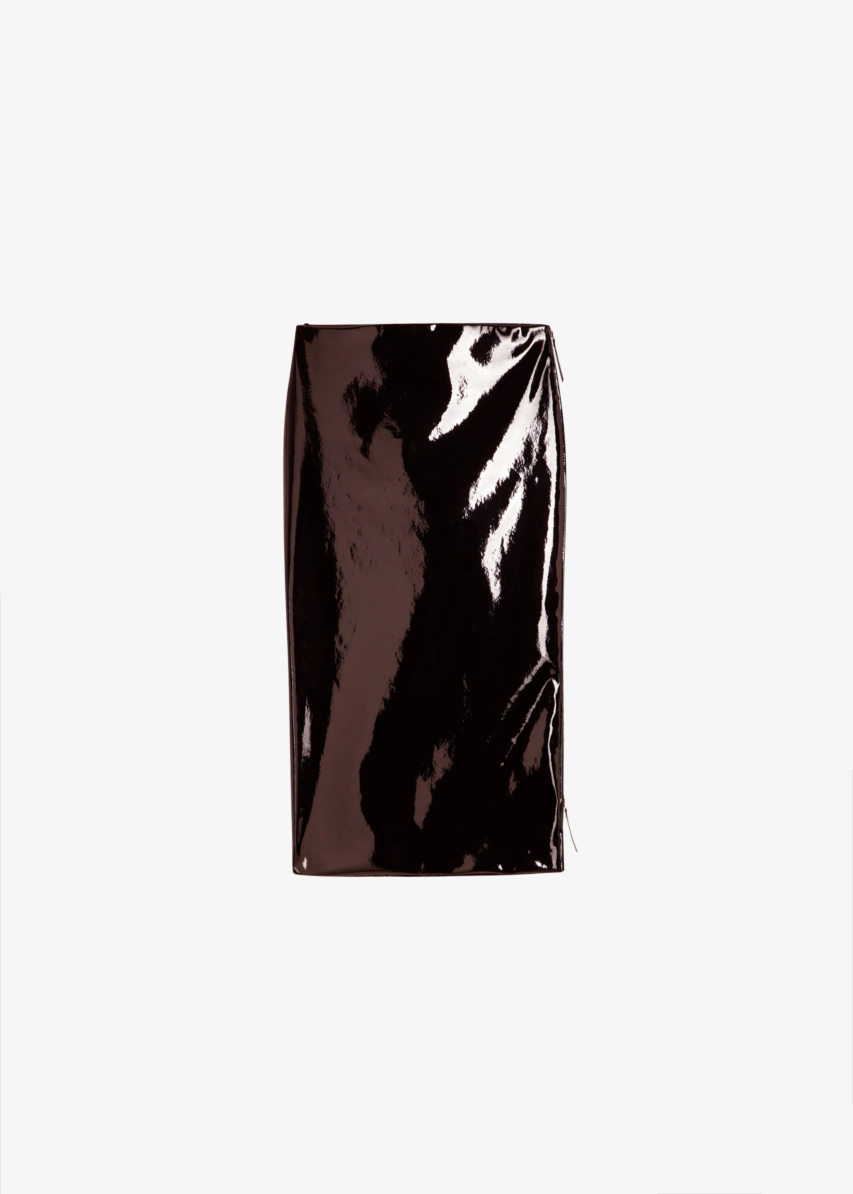 Samantha Patent Zip Skirt - Burgundy - Image 8